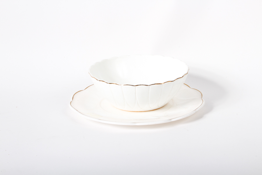 White Glass Tea and Serving Assortment