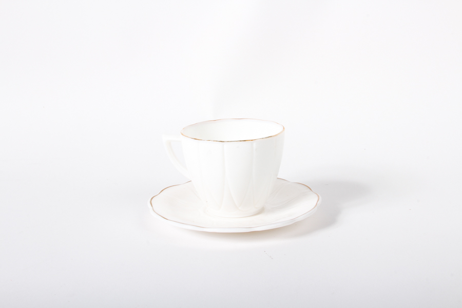 White Glass Tea and Serving Assortment