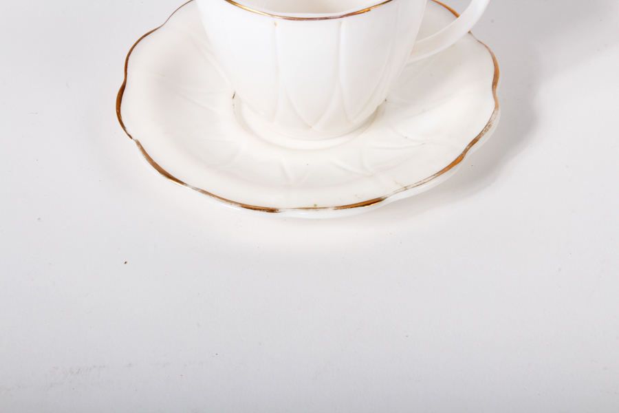 White Glass Tea and Serving Assortment