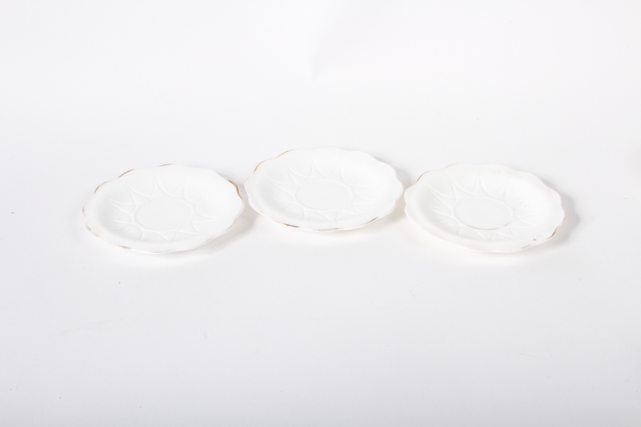 White Glass Tea and Serving Assortment