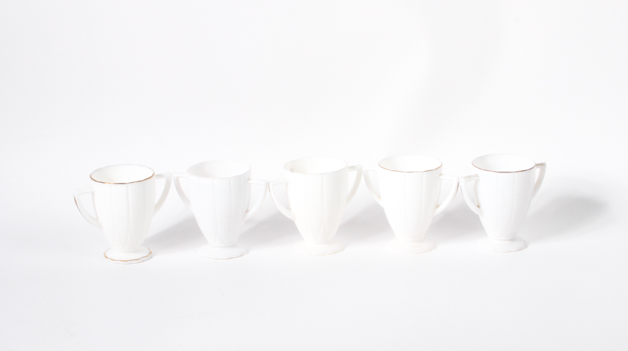 White Glass Tea and Serving Assortment