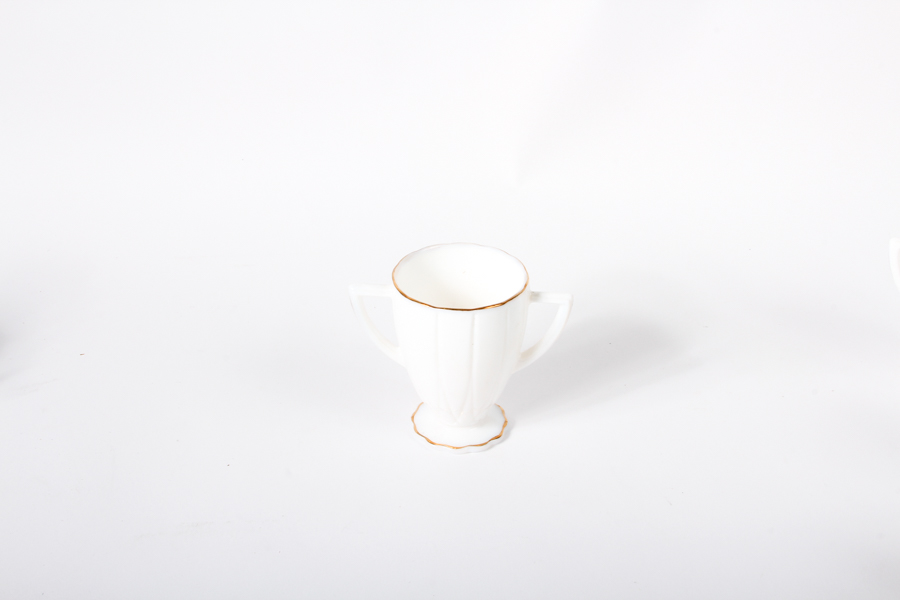 White Glass Tea and Serving Assortment