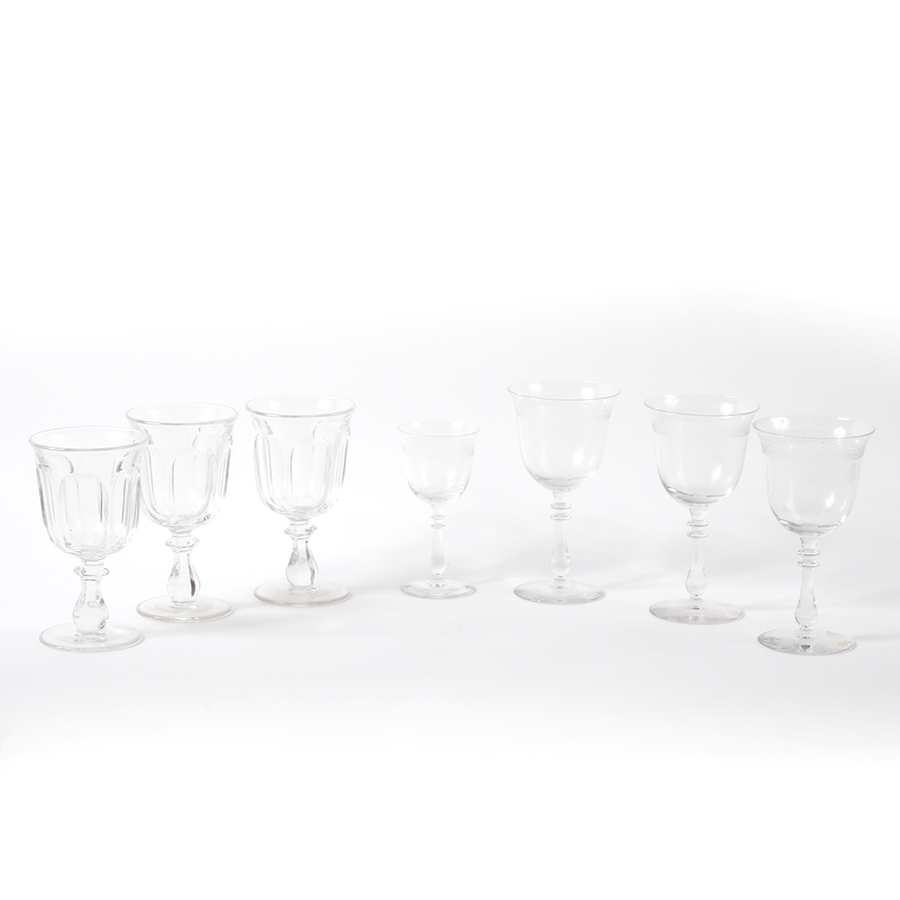 Assortment of Clear Cordial Glasses