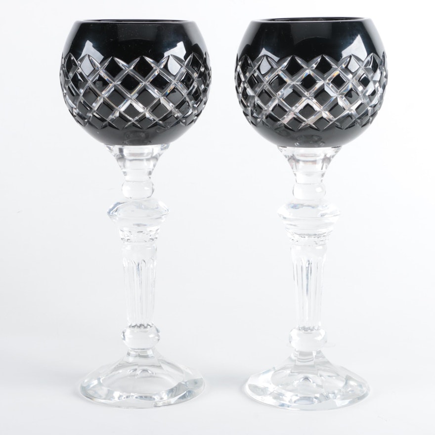 Black Cut-to-Clear Cordial Glasses