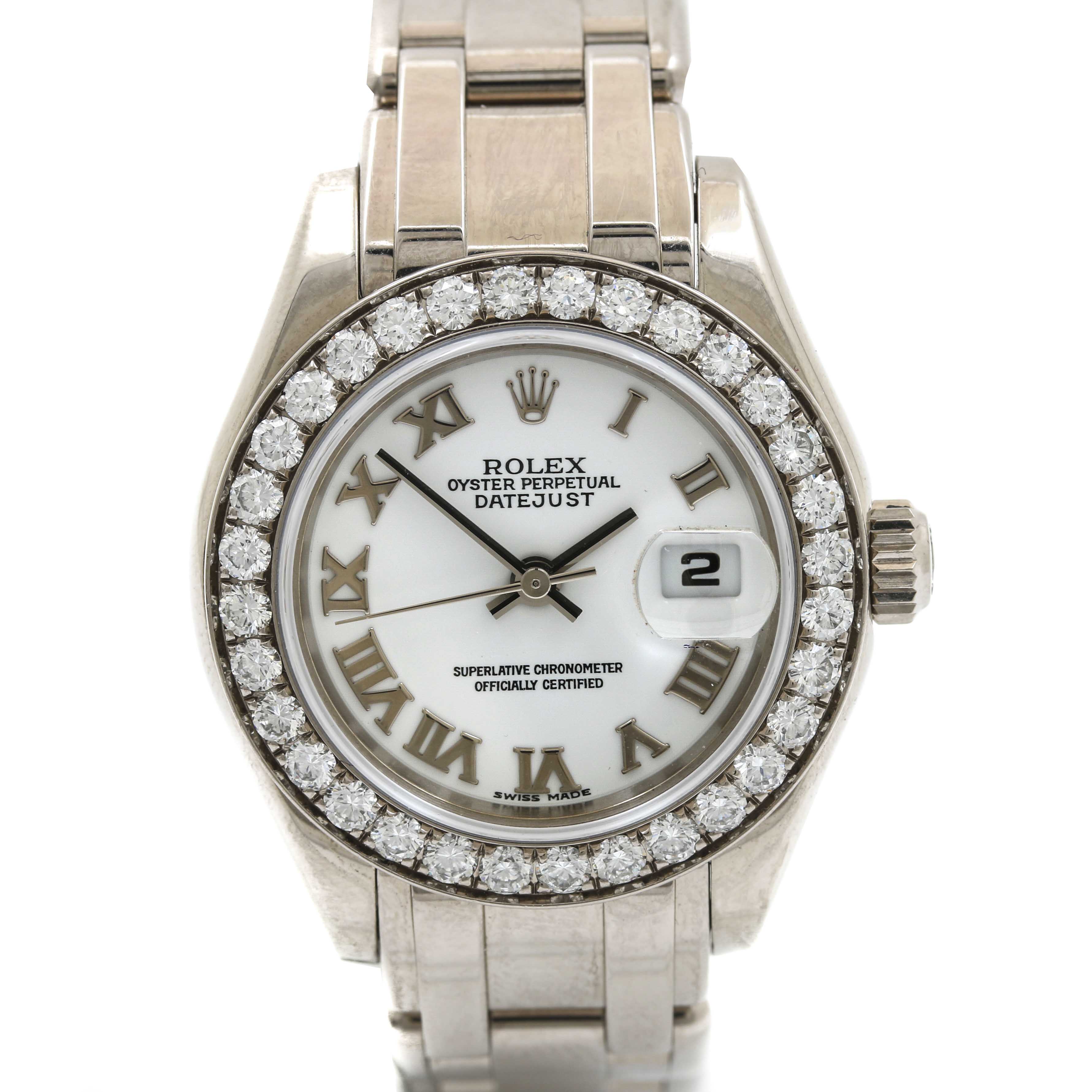Rolex Oyster "Crown Collection" 18K White Gold 1.44 CTW Diamond Watch