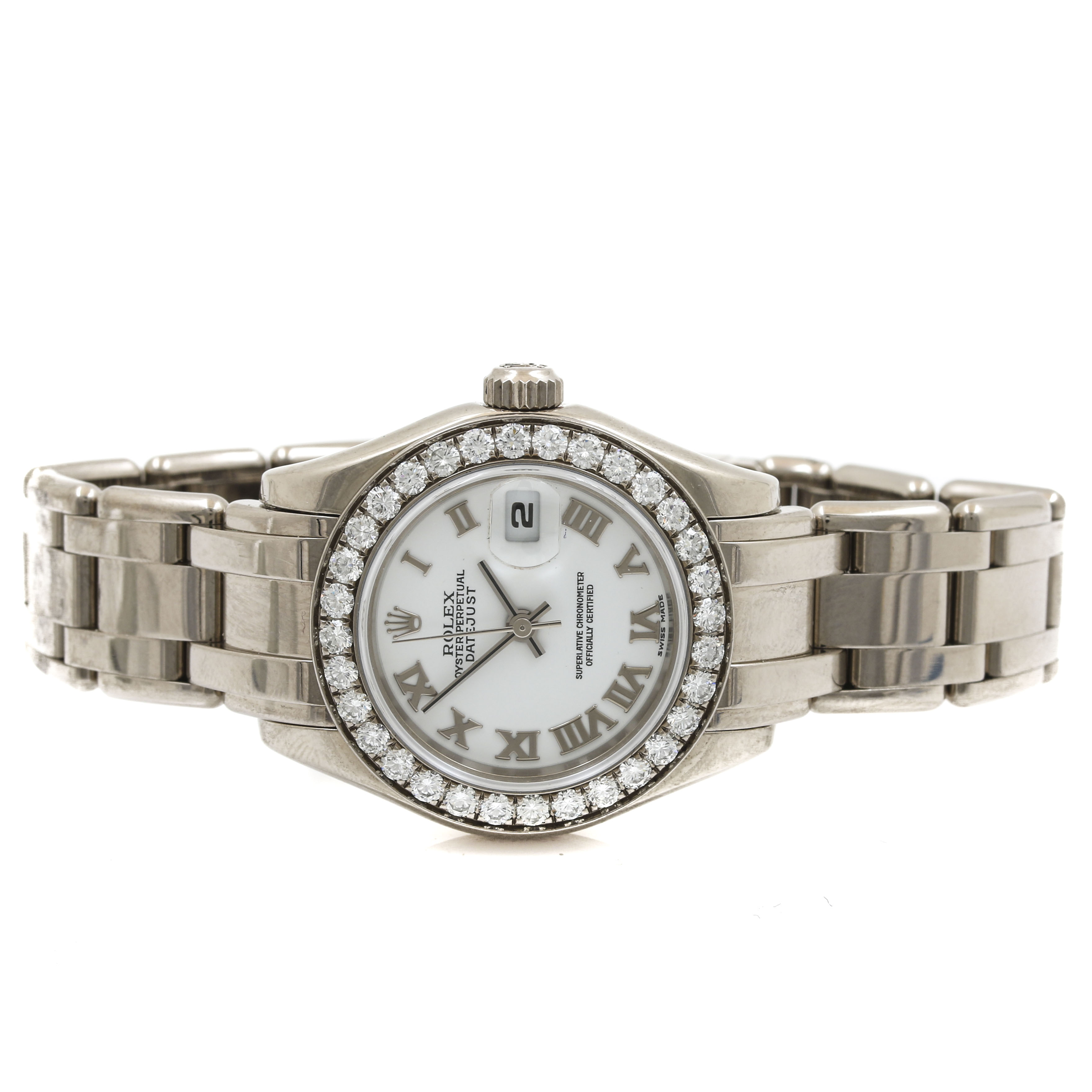 Rolex Oyster "Crown Collection" 18K White Gold 1.44 CTW Diamond Watch