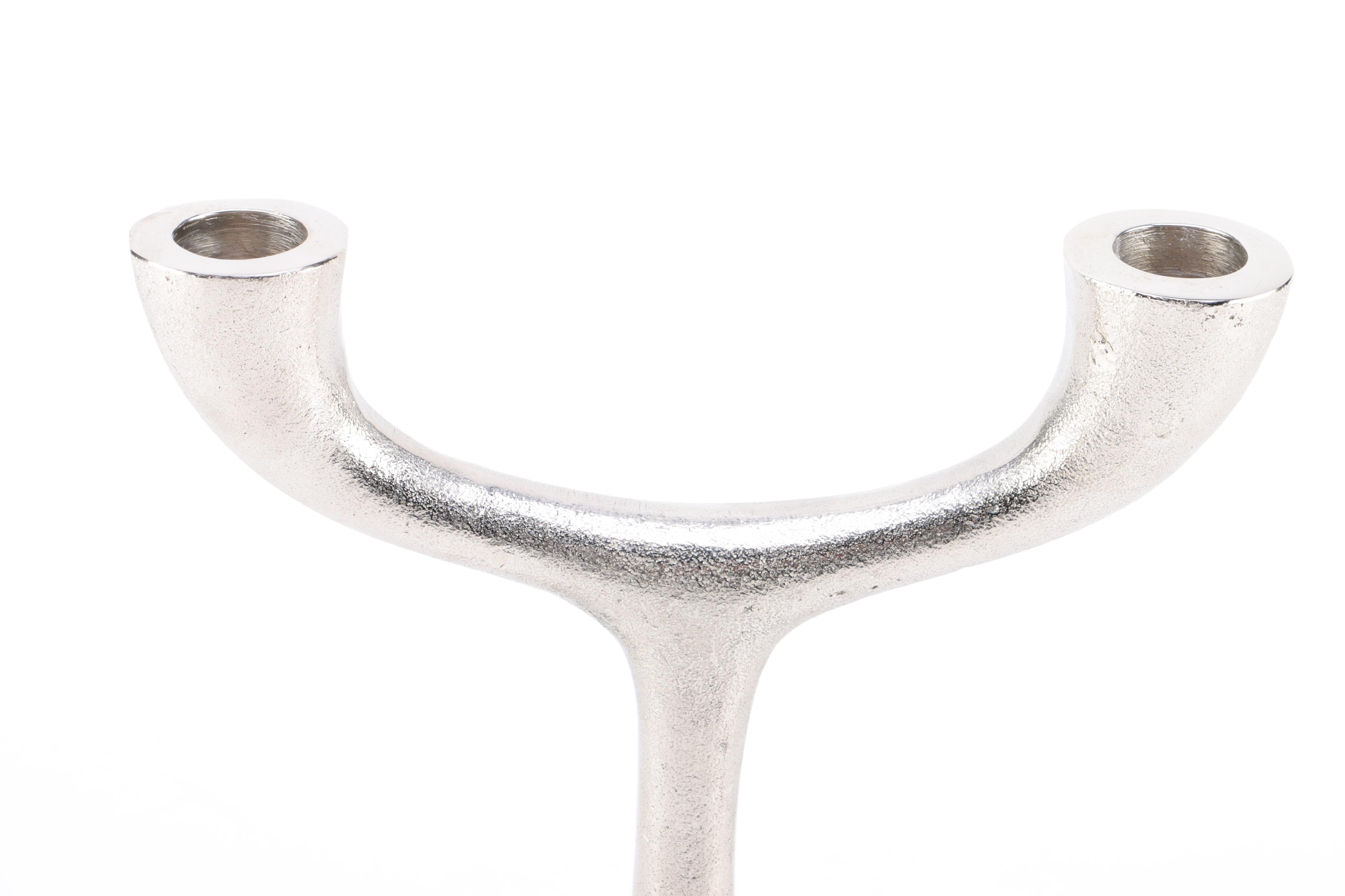 Collection of Silver Tone Candlestick Holders Featuring Nambe