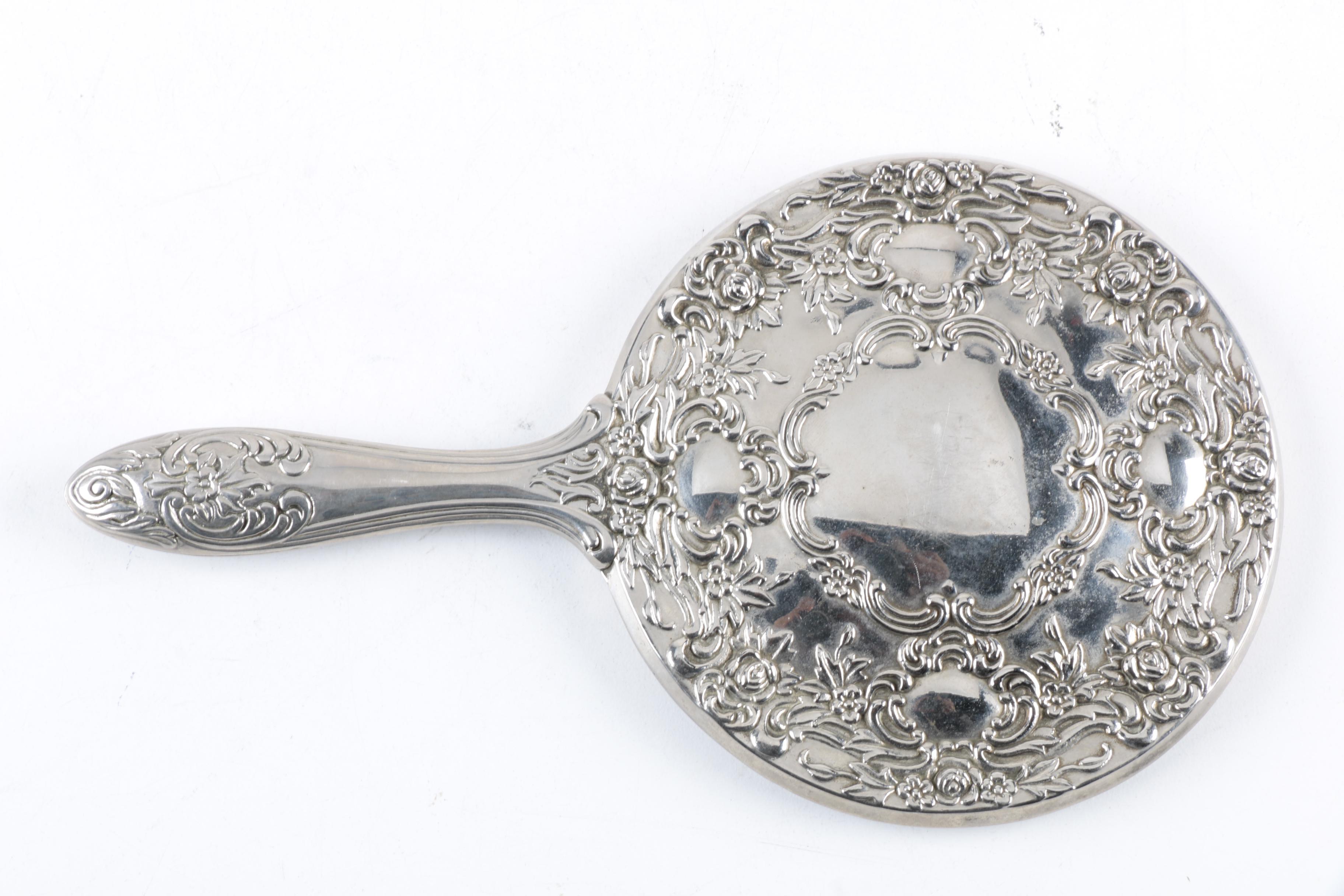 Weighted Sterling Brush and Hand Mirror
