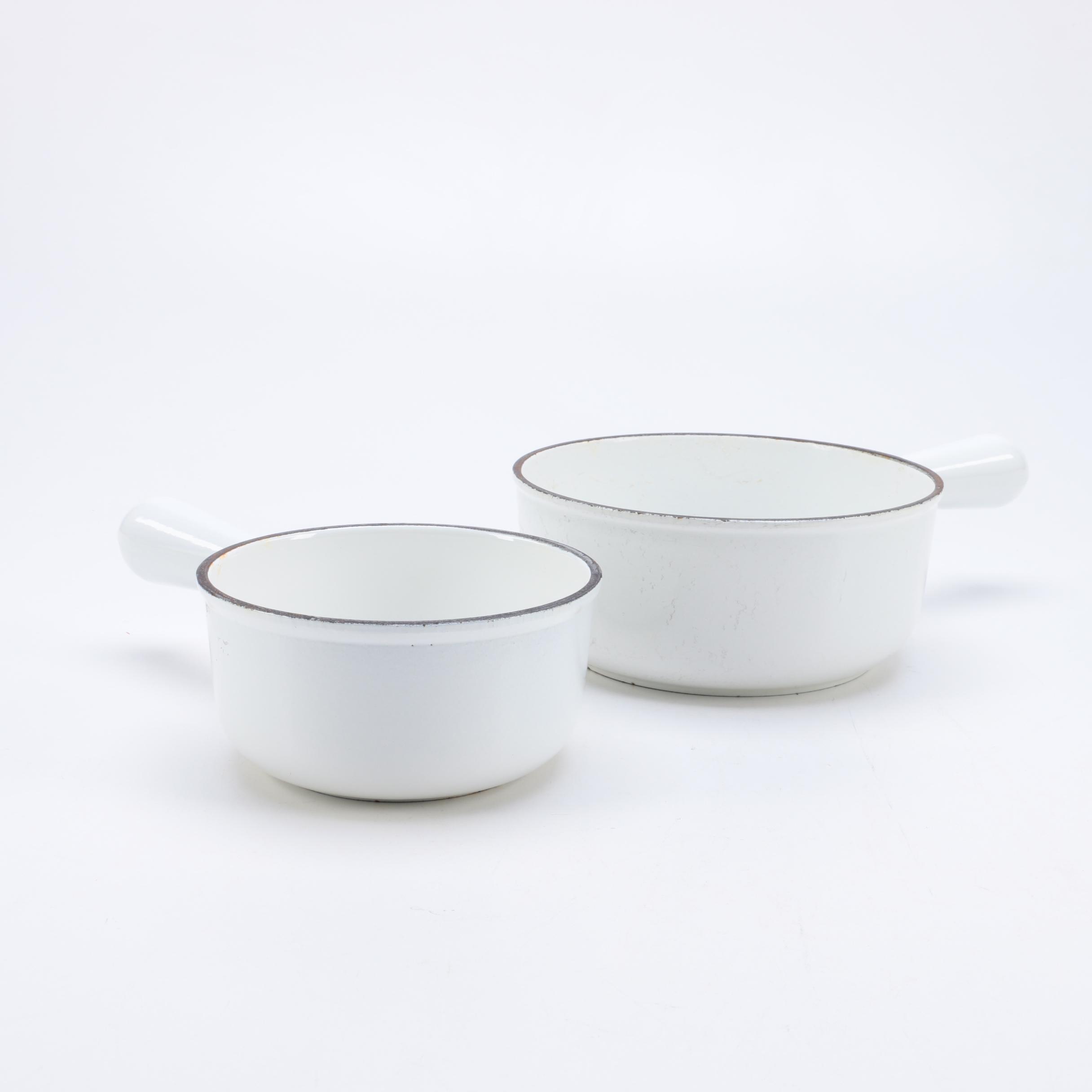 Vintage French Cousances Enameled Cast Iron Pots