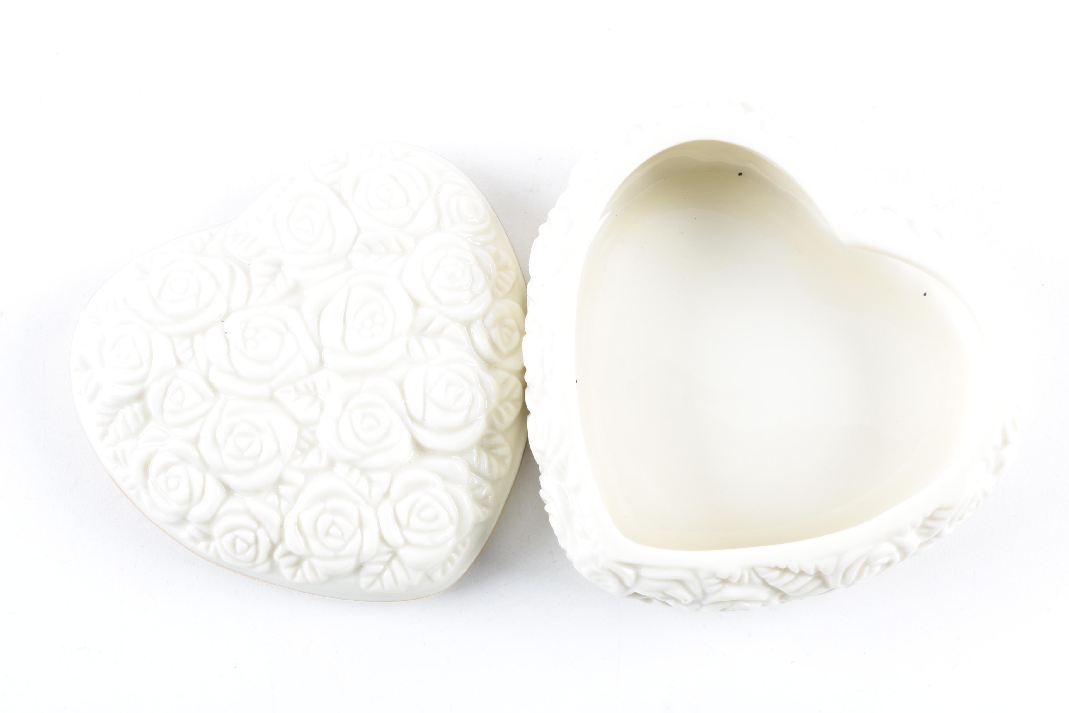 Three Porcelain Trinket Boxes Including Wedgwood