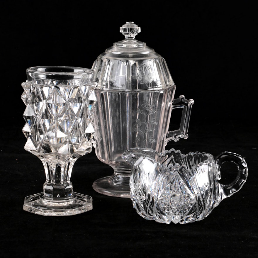 American Brilliant Period Cut Glass and Pressed Glass Tableware