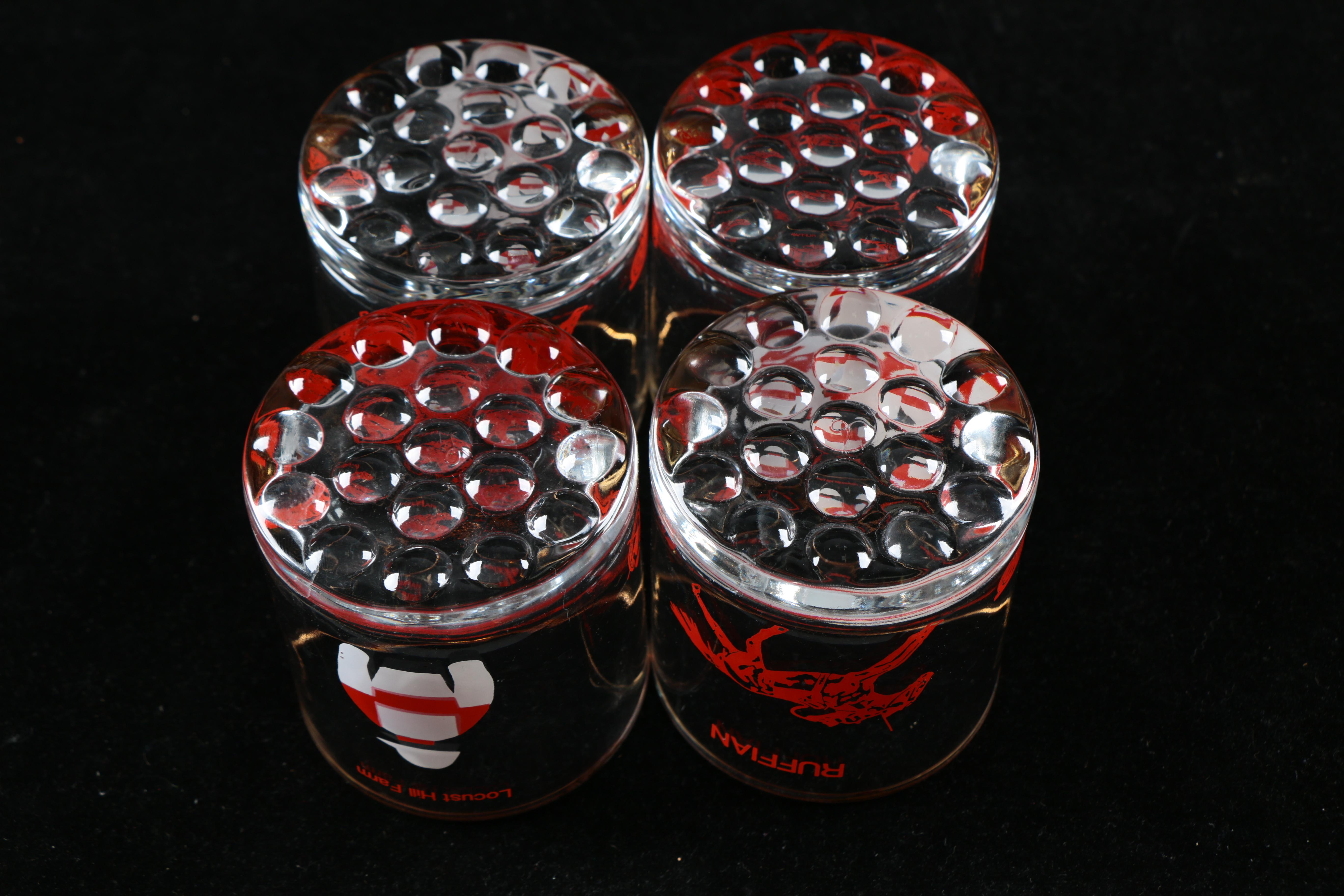 Set of Six Bowie Horse Racing Glasses