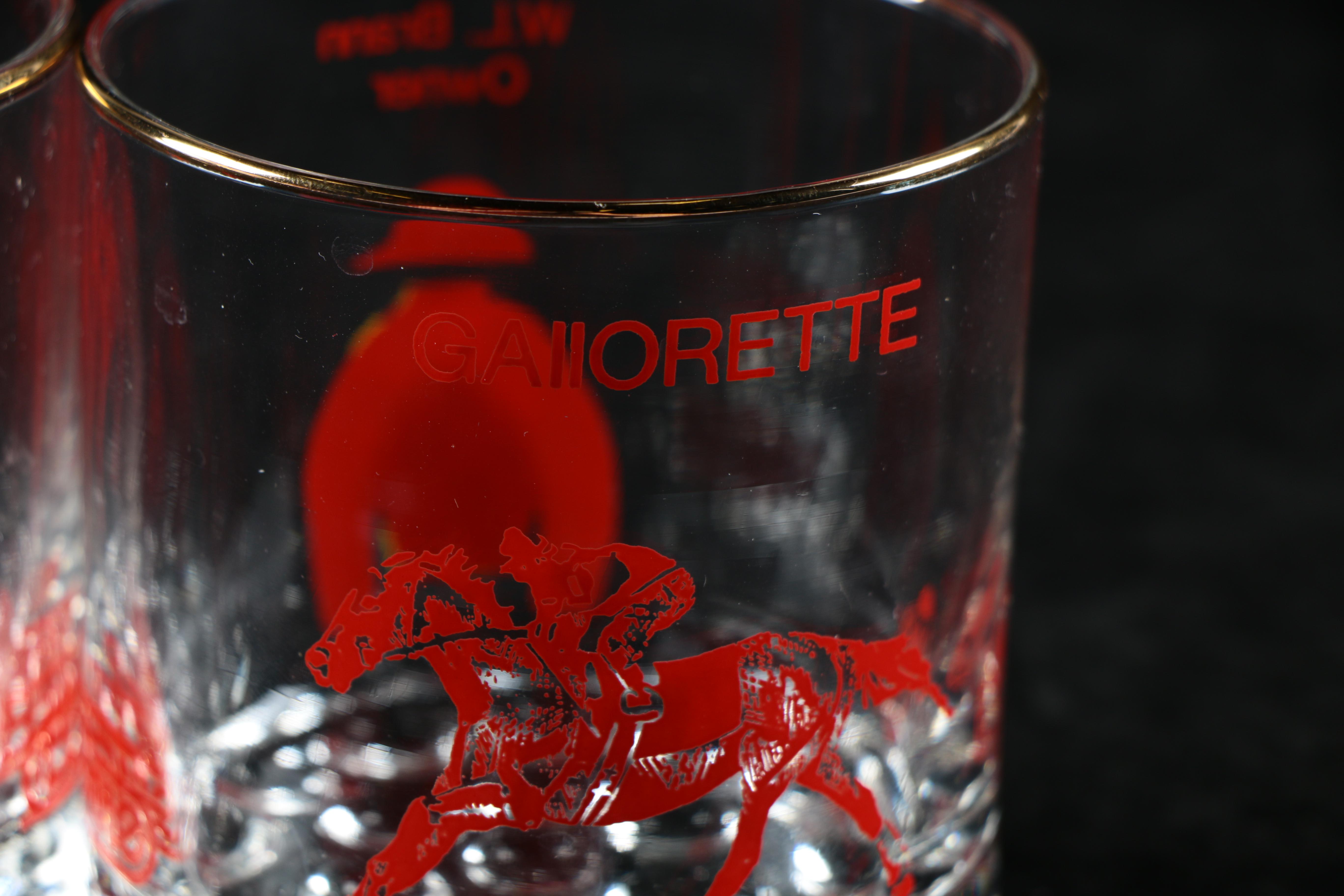 Set of Six Bowie Horse Racing Glasses