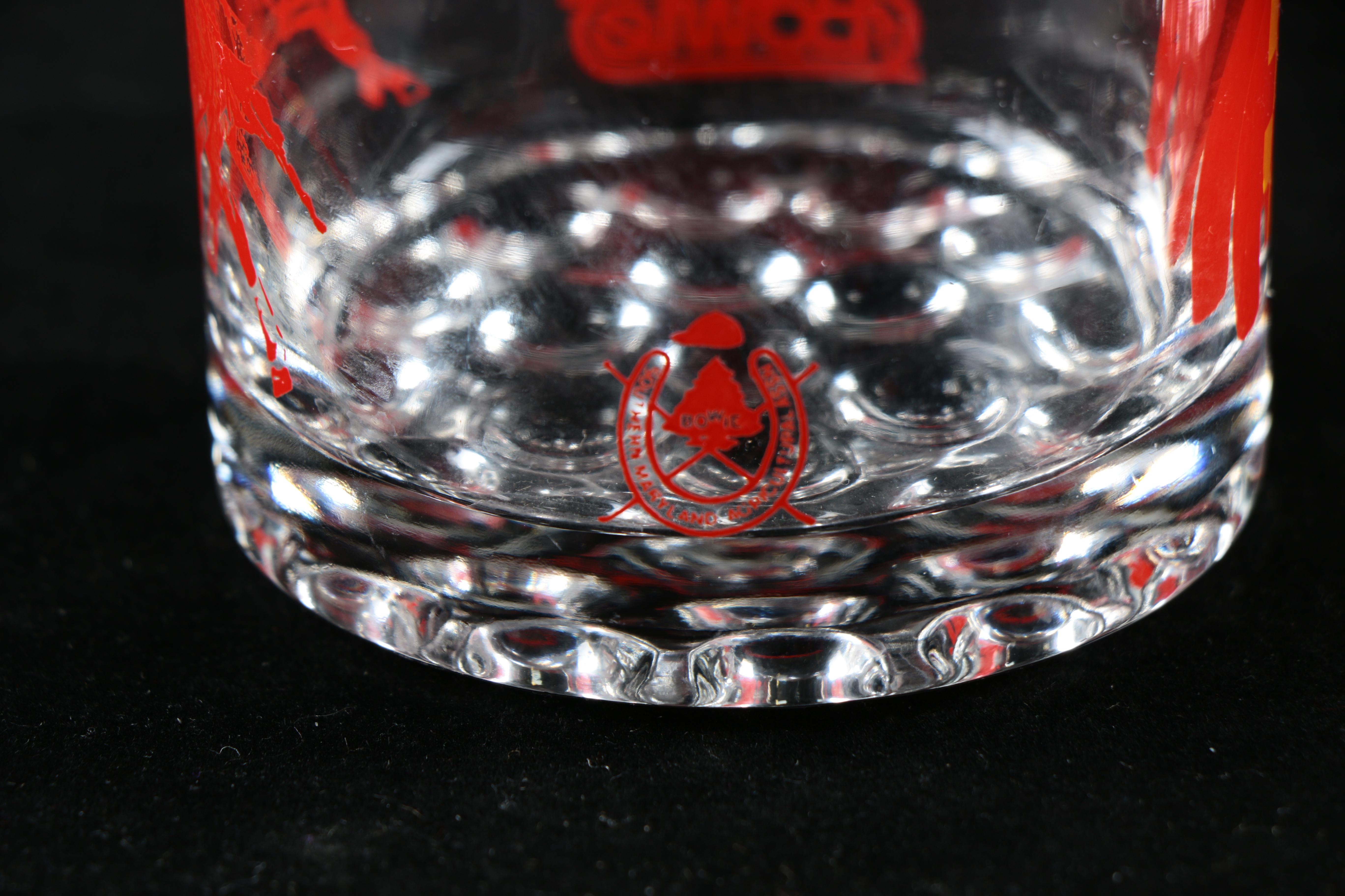 Set of Six Bowie Horse Racing Glasses