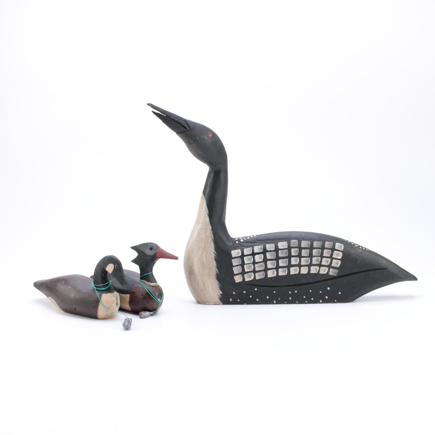 Carved Duck Decoys Featuring A.A. Waterfield