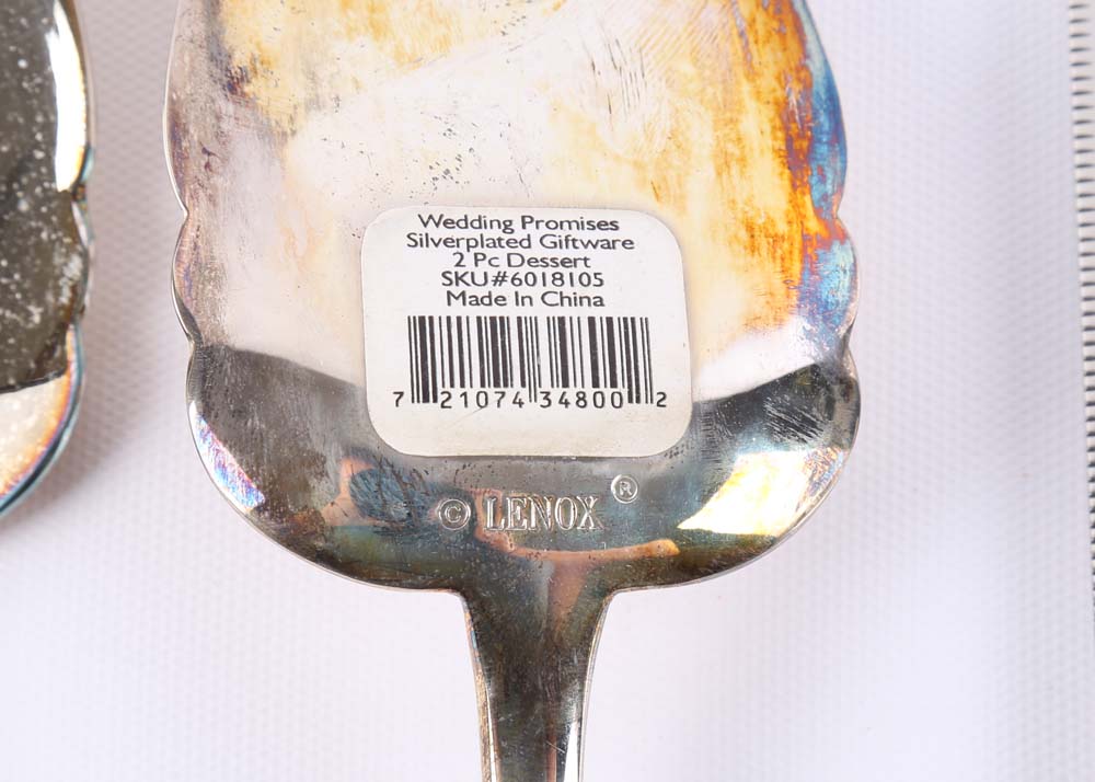 Lenox Plated Silver "Wedding Promises" Two-Piece Dessert Sets