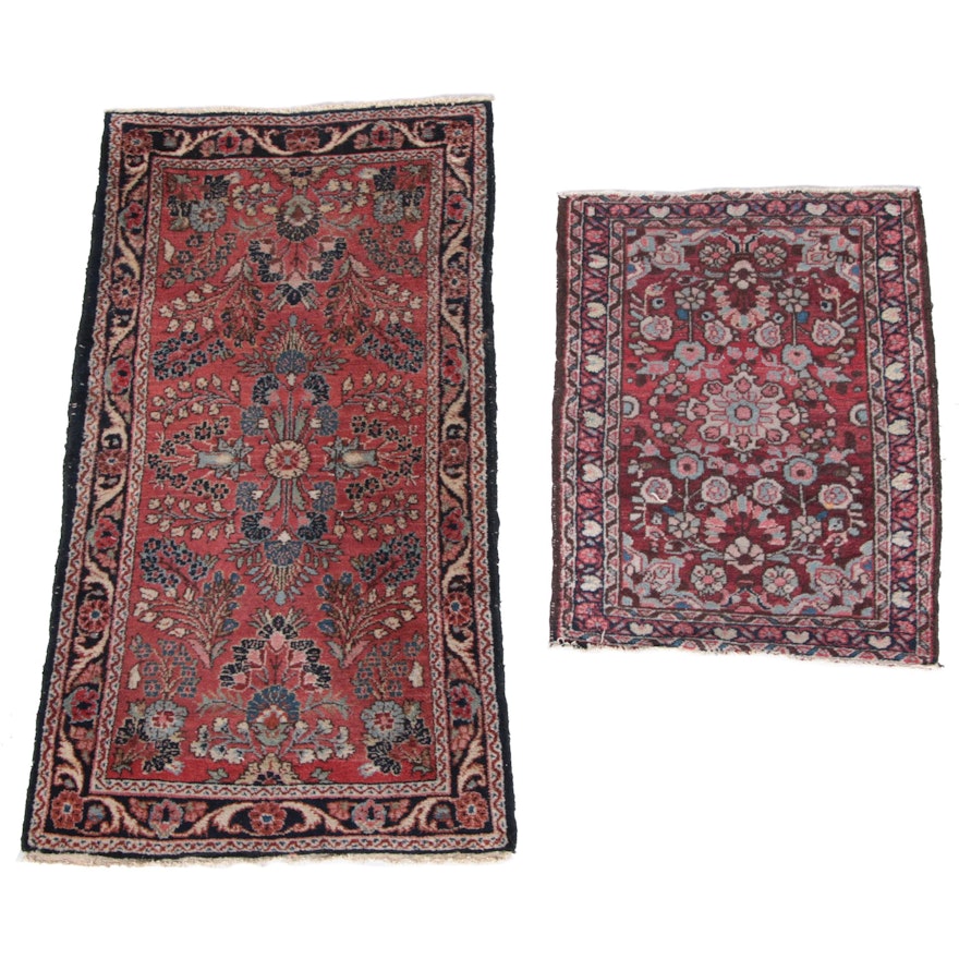 Hand-Knotted Persian Mehriban and Persian Hamadan Accent Rugs