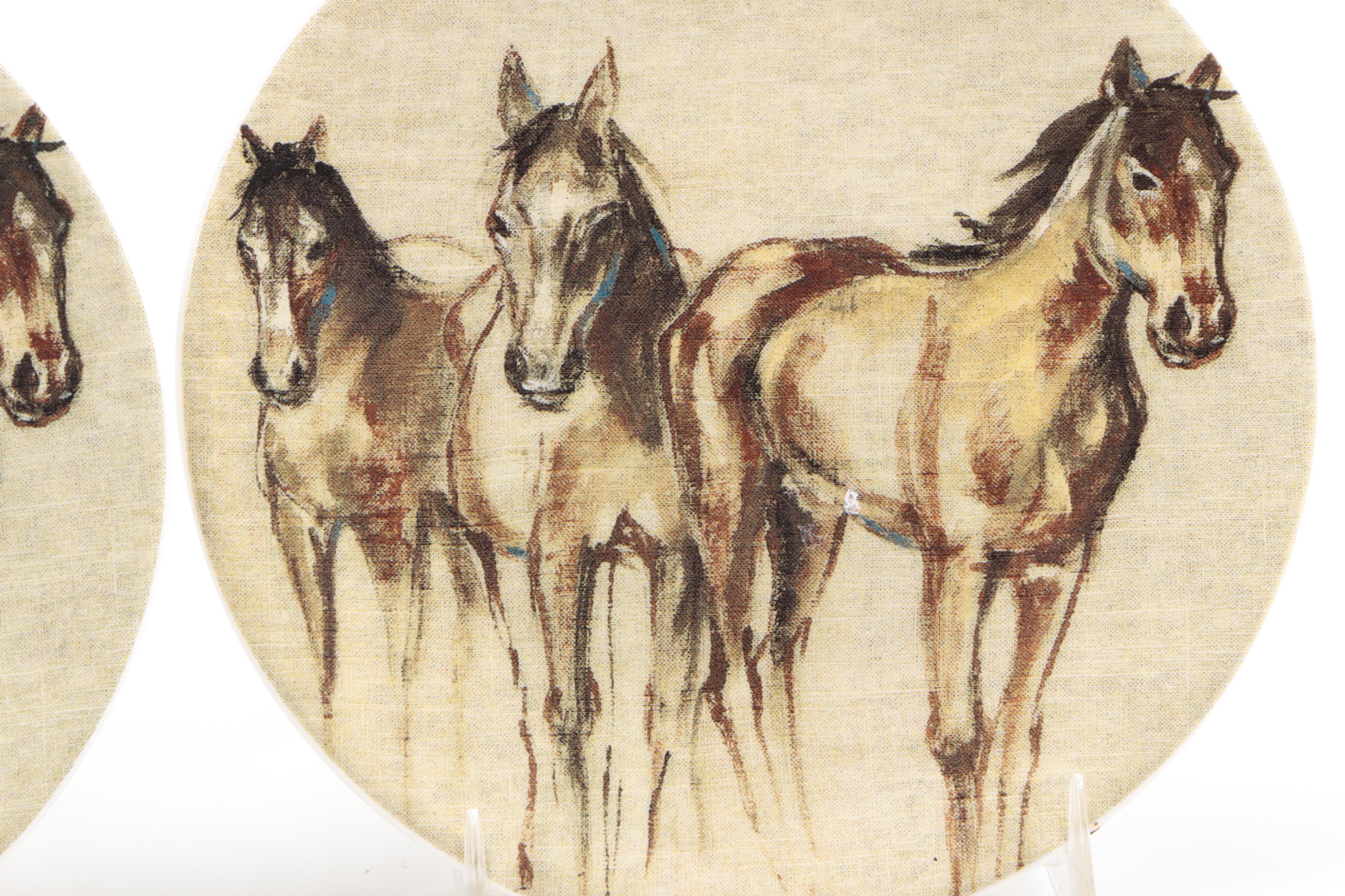Pottery Barn Horse Theme Plates