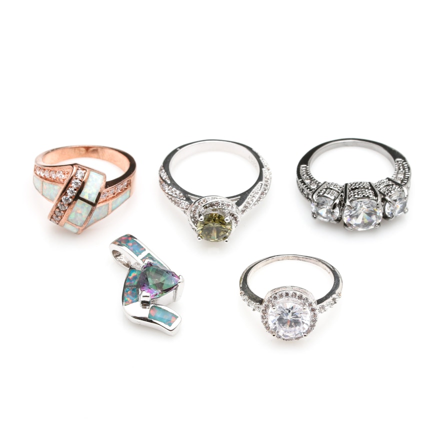Selection of Sterling Silver Gemstone Rings and Pendant
