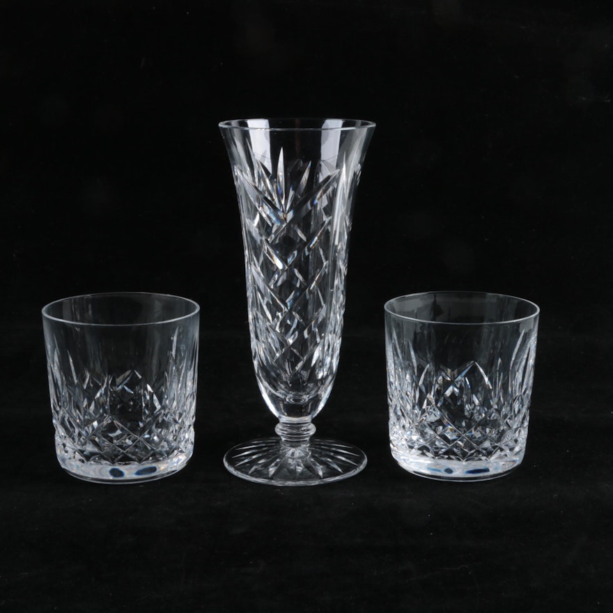 Waterford "Lismore" Old Fashioned Glasses and a Vase