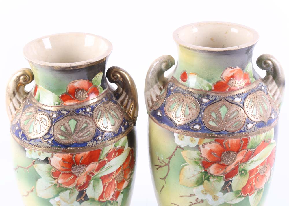 Vintage Art Nouveau Japonisme Vases