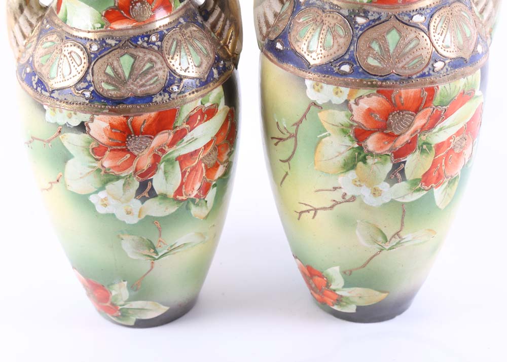 Vintage Art Nouveau Japonisme Vases