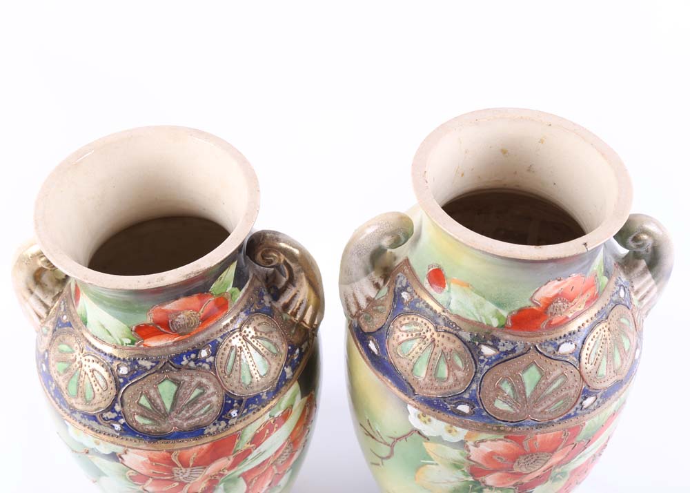 Vintage Art Nouveau Japonisme Vases