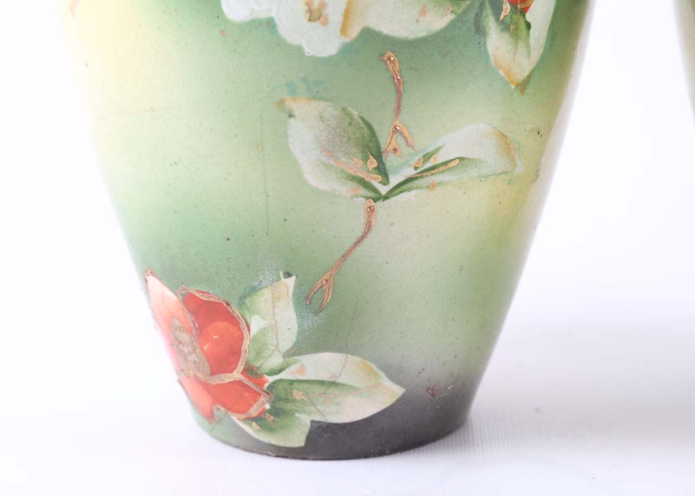 Vintage Art Nouveau Japonisme Vases
