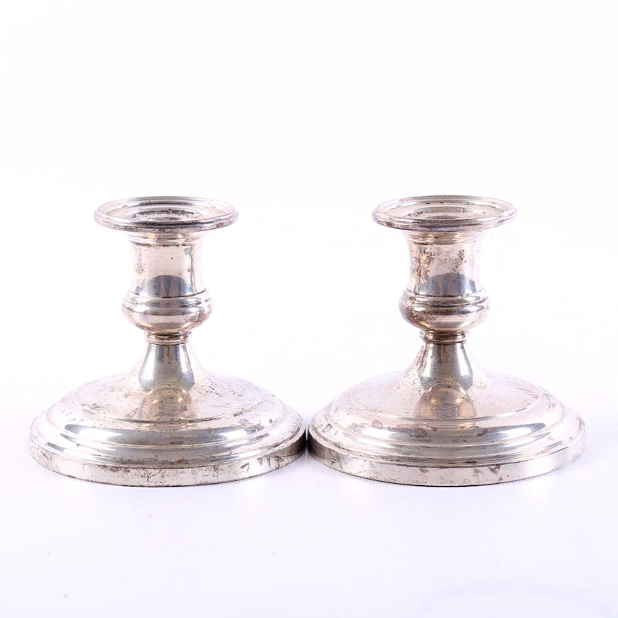 Vintage S Kirk & Son Weighted Sterling Silver Candleholders