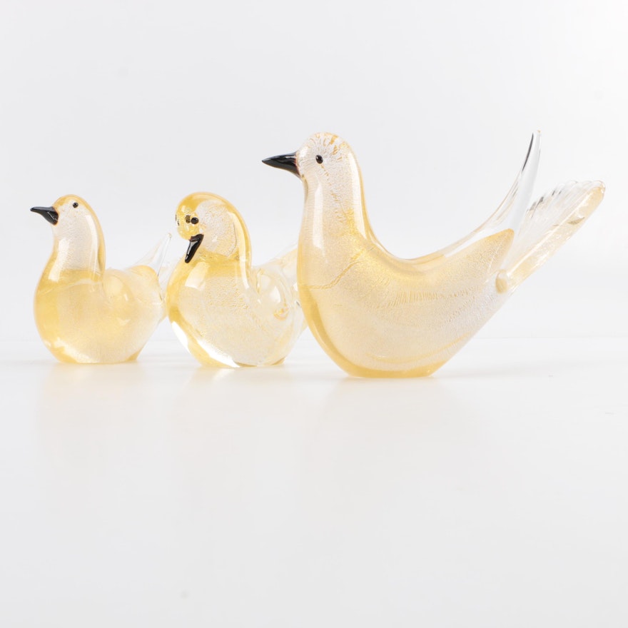 Collection of Murano Dove Figurines