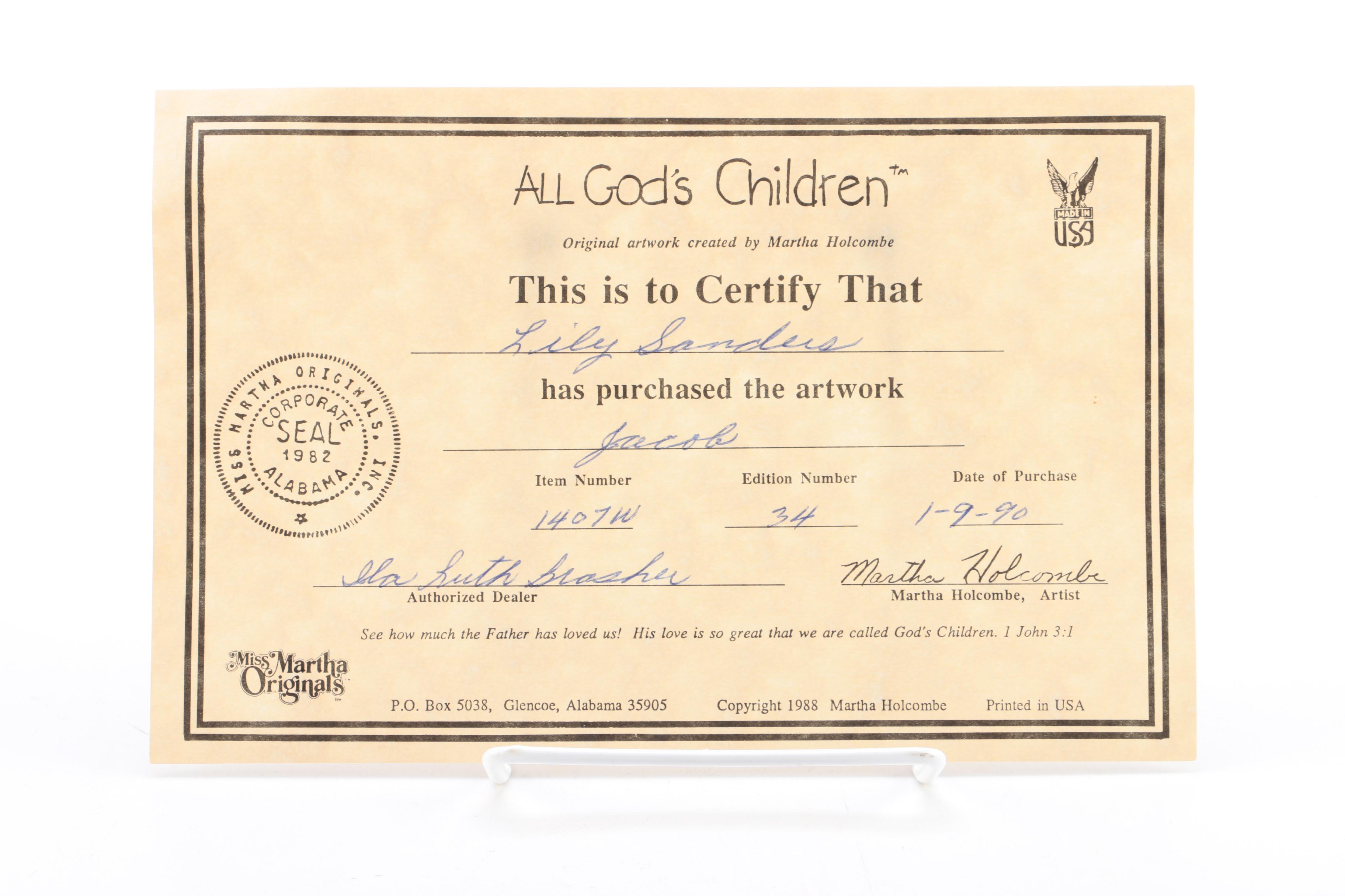 Martha Holcombe Set of Four "All God's Children" Figurines with Certificates