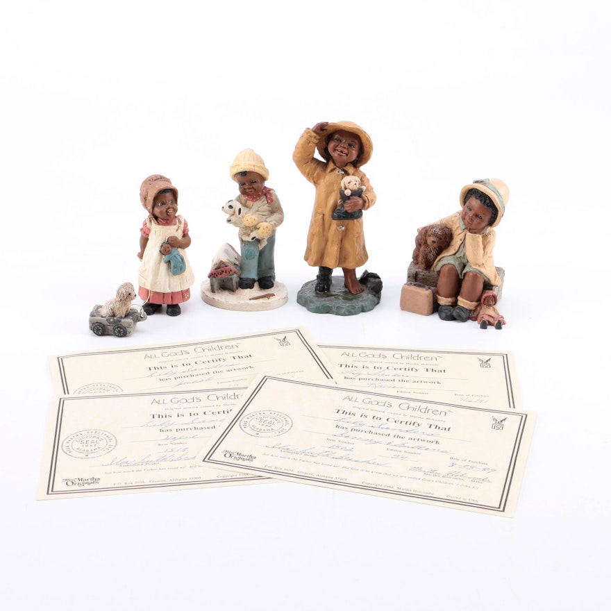 Martha Holcombe Set of Four "All God's Children" Figurines with Certificates