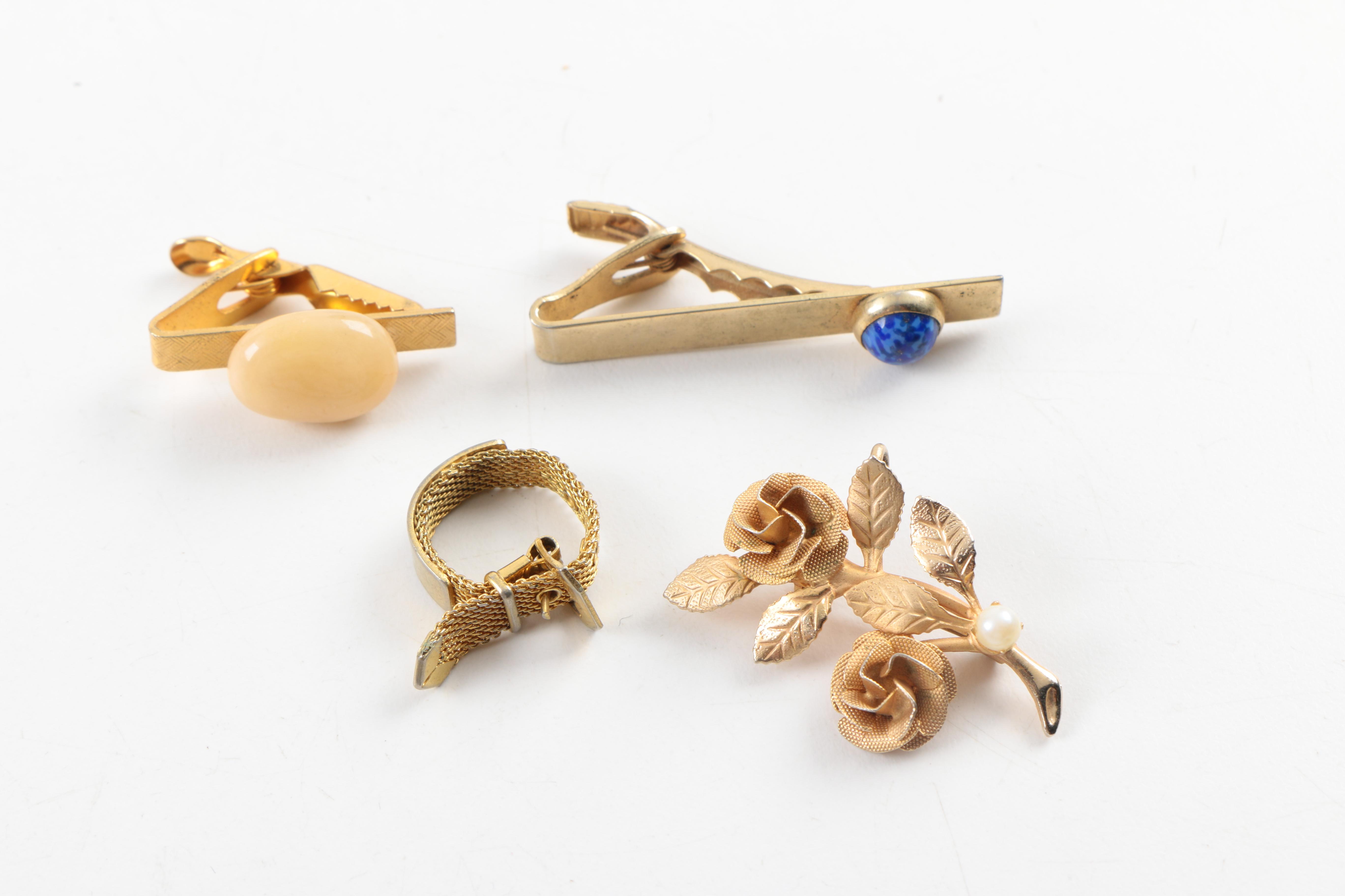 Vintage Gold Tone Costume Jewelry Including Goldette