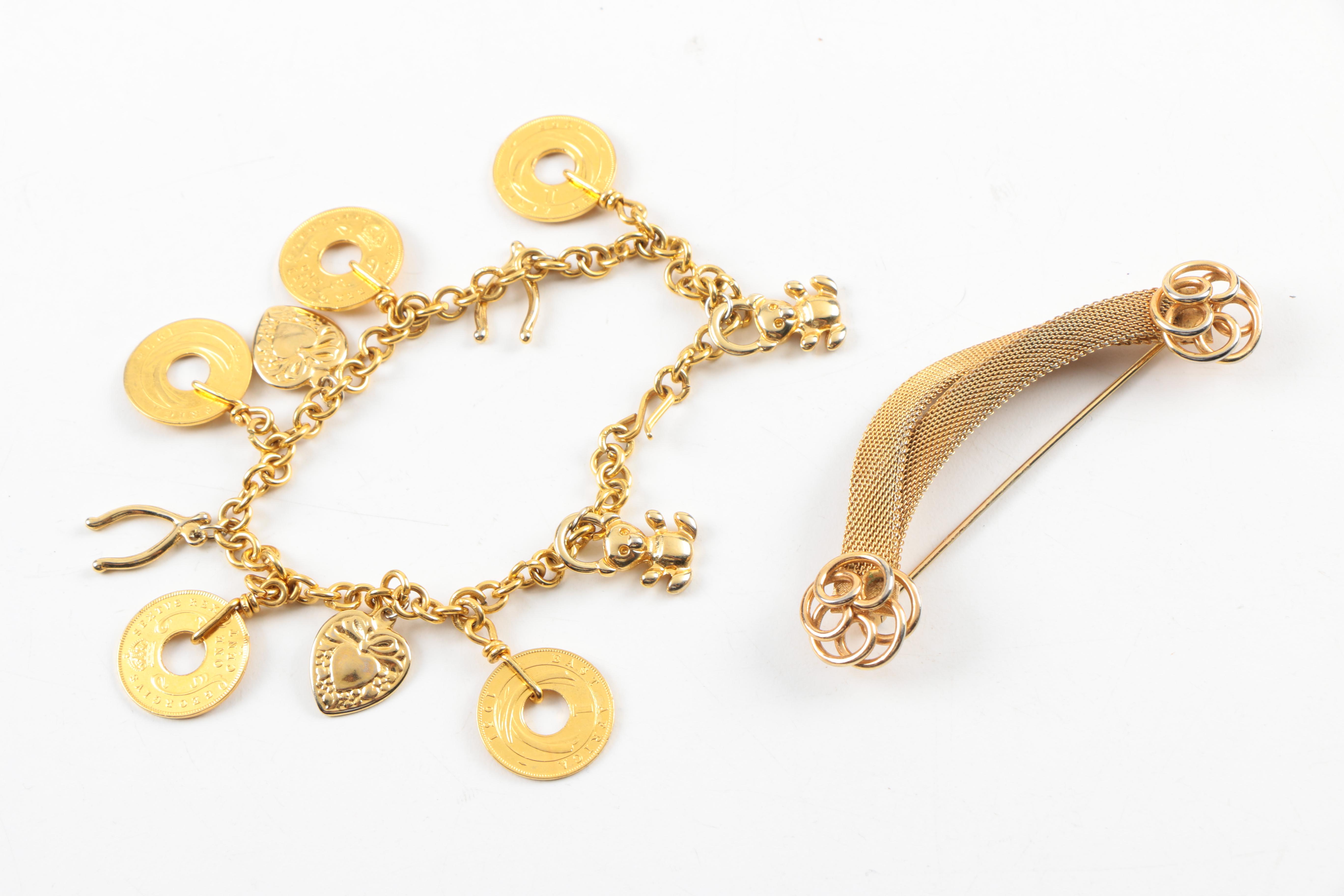 Vintage Gold Tone Costume Jewelry Including Goldette