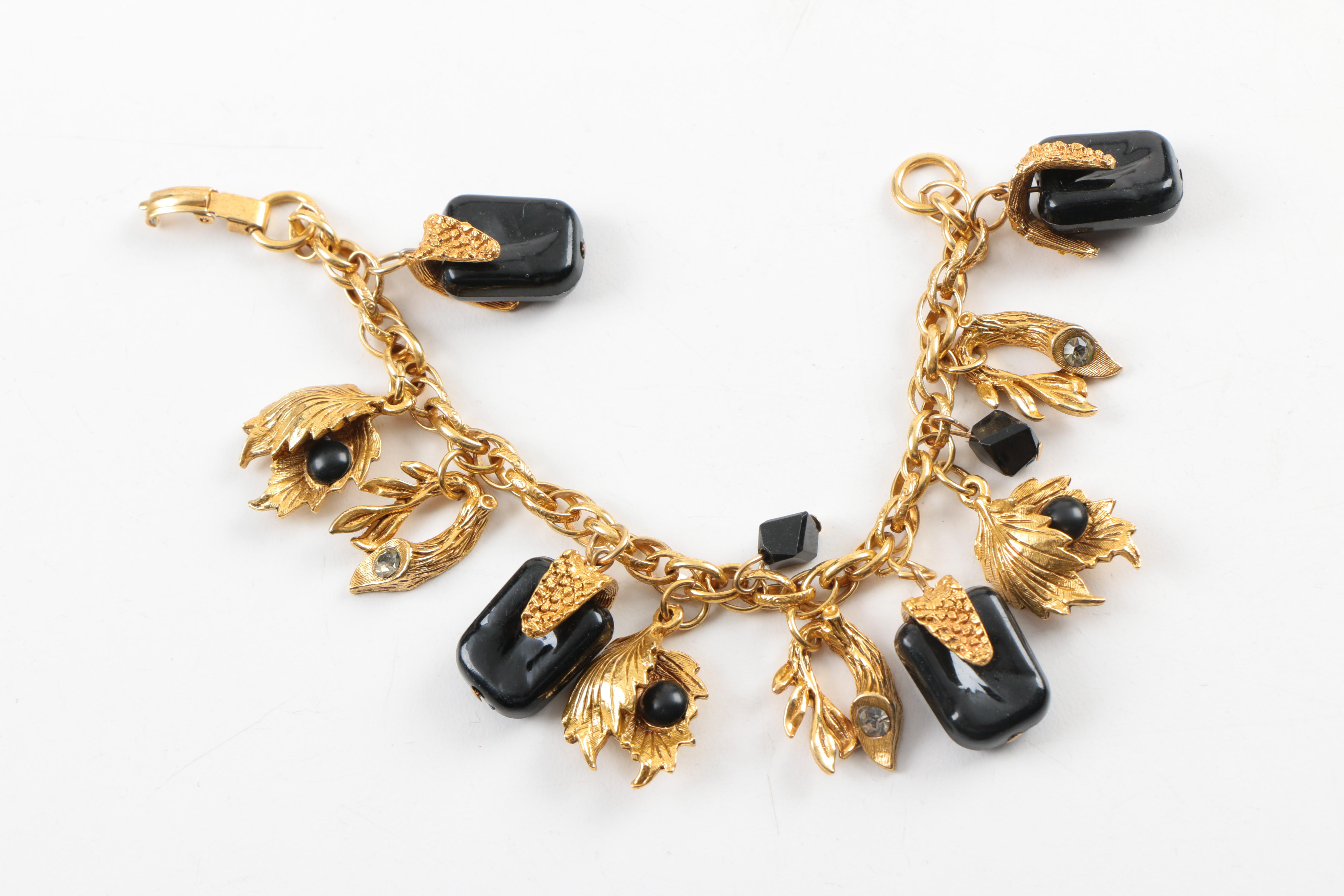 Vintage Gold Tone Costume Jewelry Including Goldette