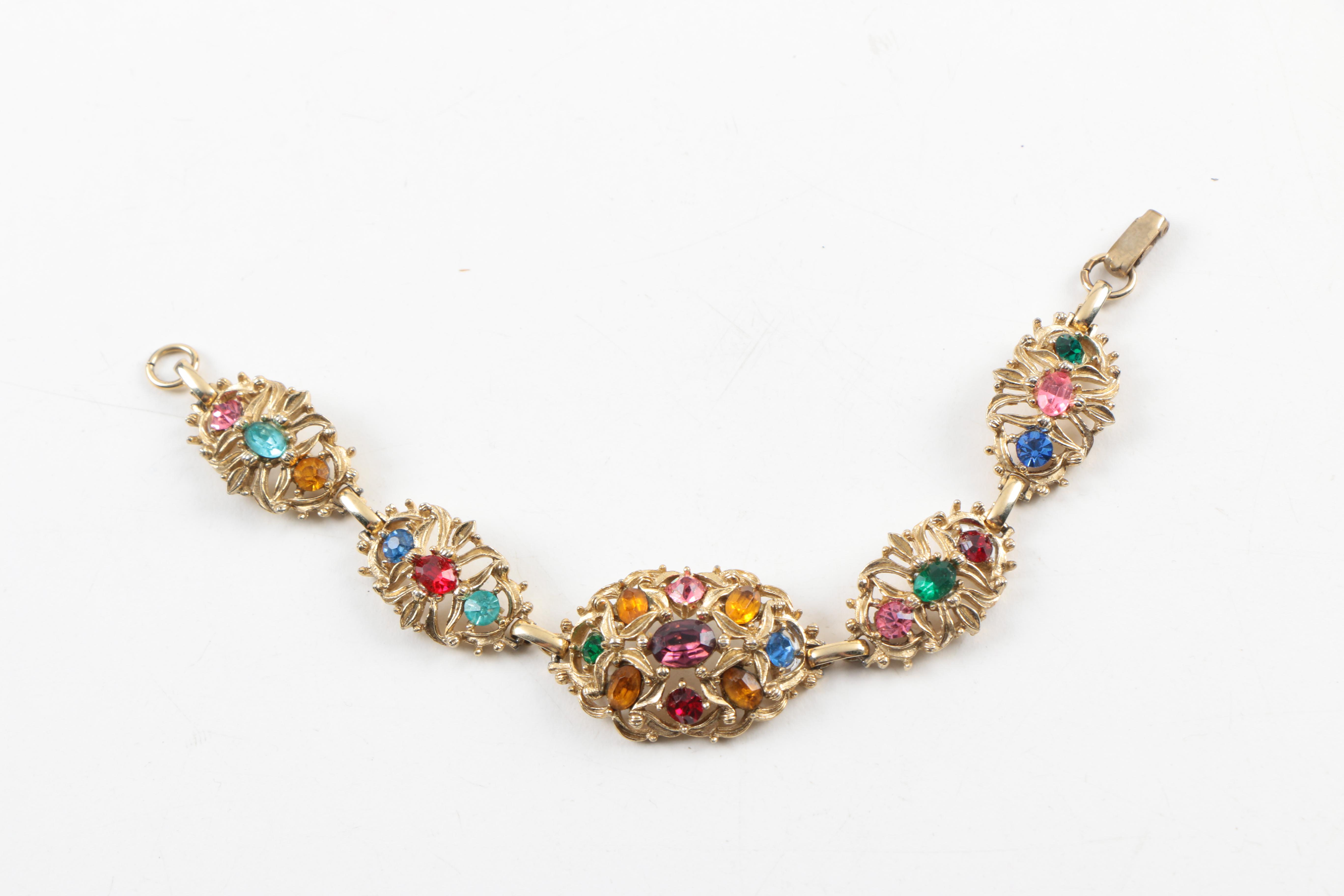 Vintage Gold Tone Costume Jewelry Including Goldette