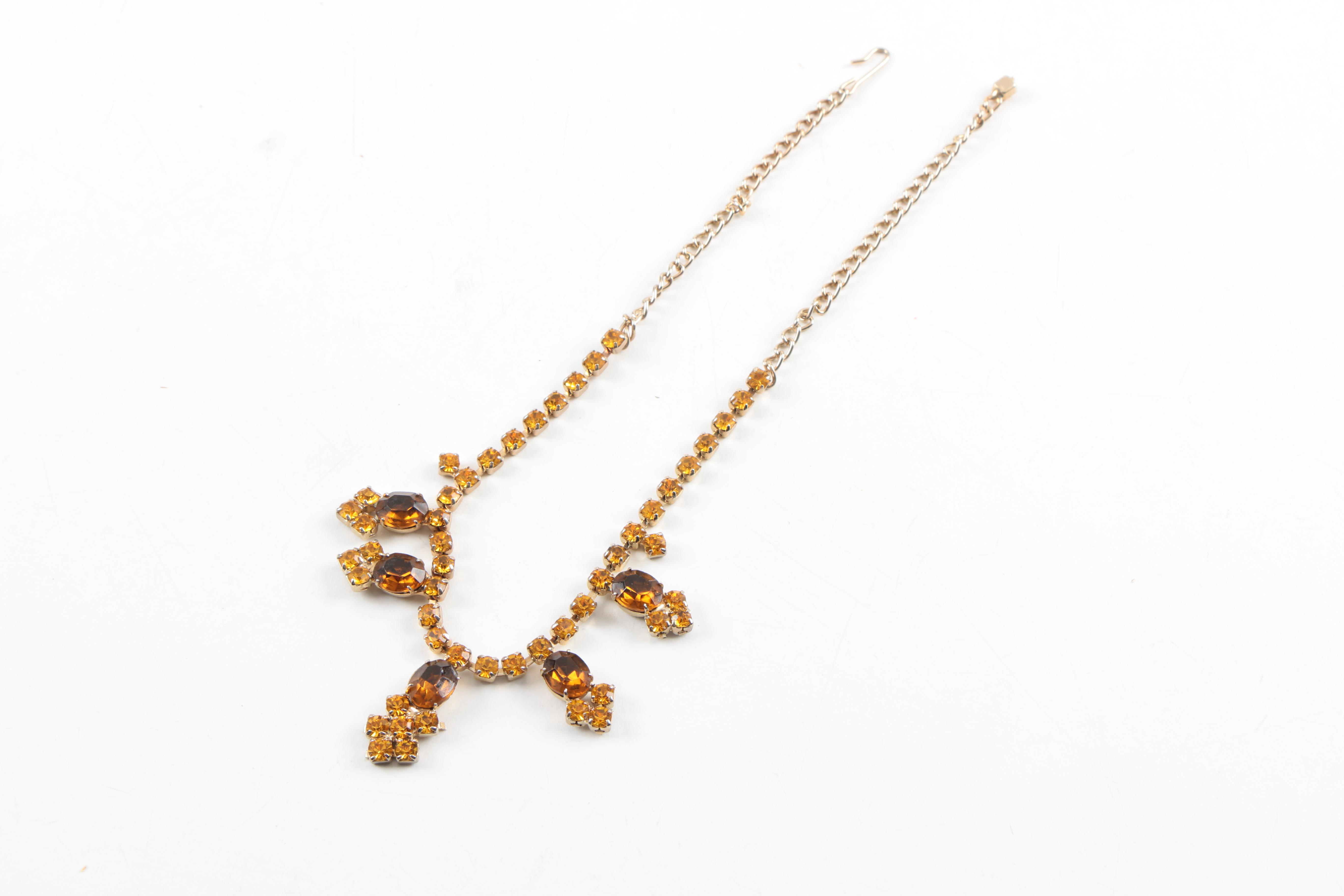 Vintage Gold Tone Costume Jewelry Including Goldette