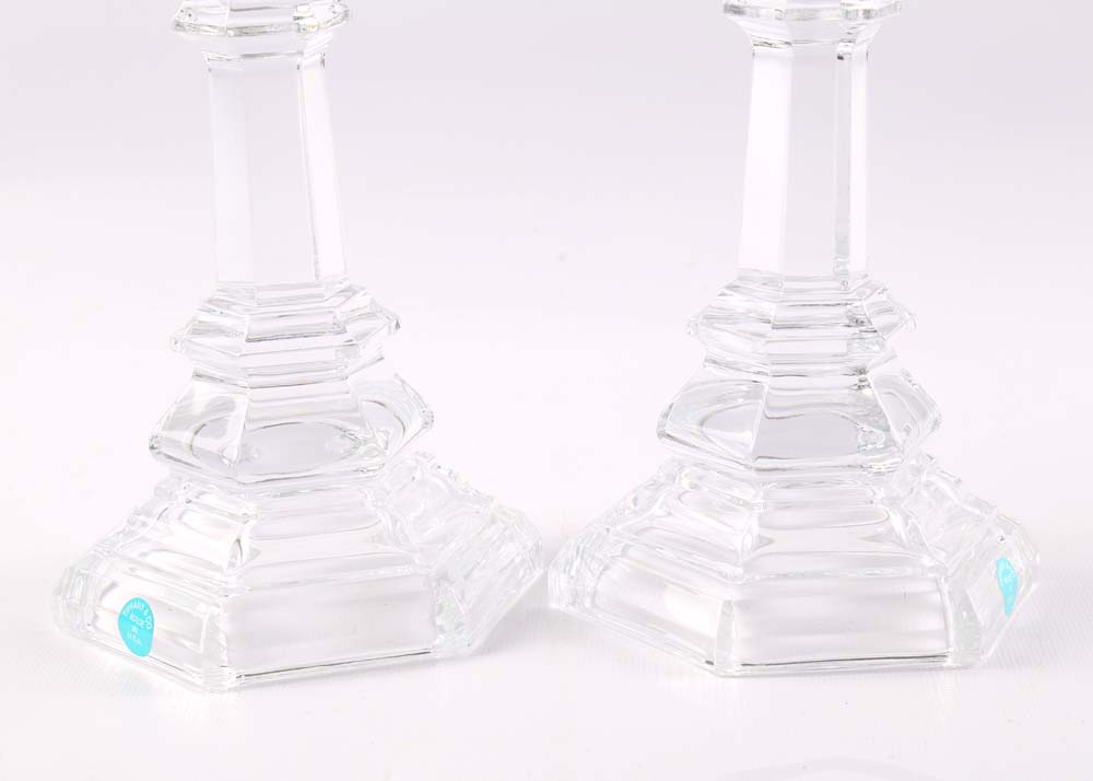 Tiffany & Co. "Plymouth" Crystal Candlesticks