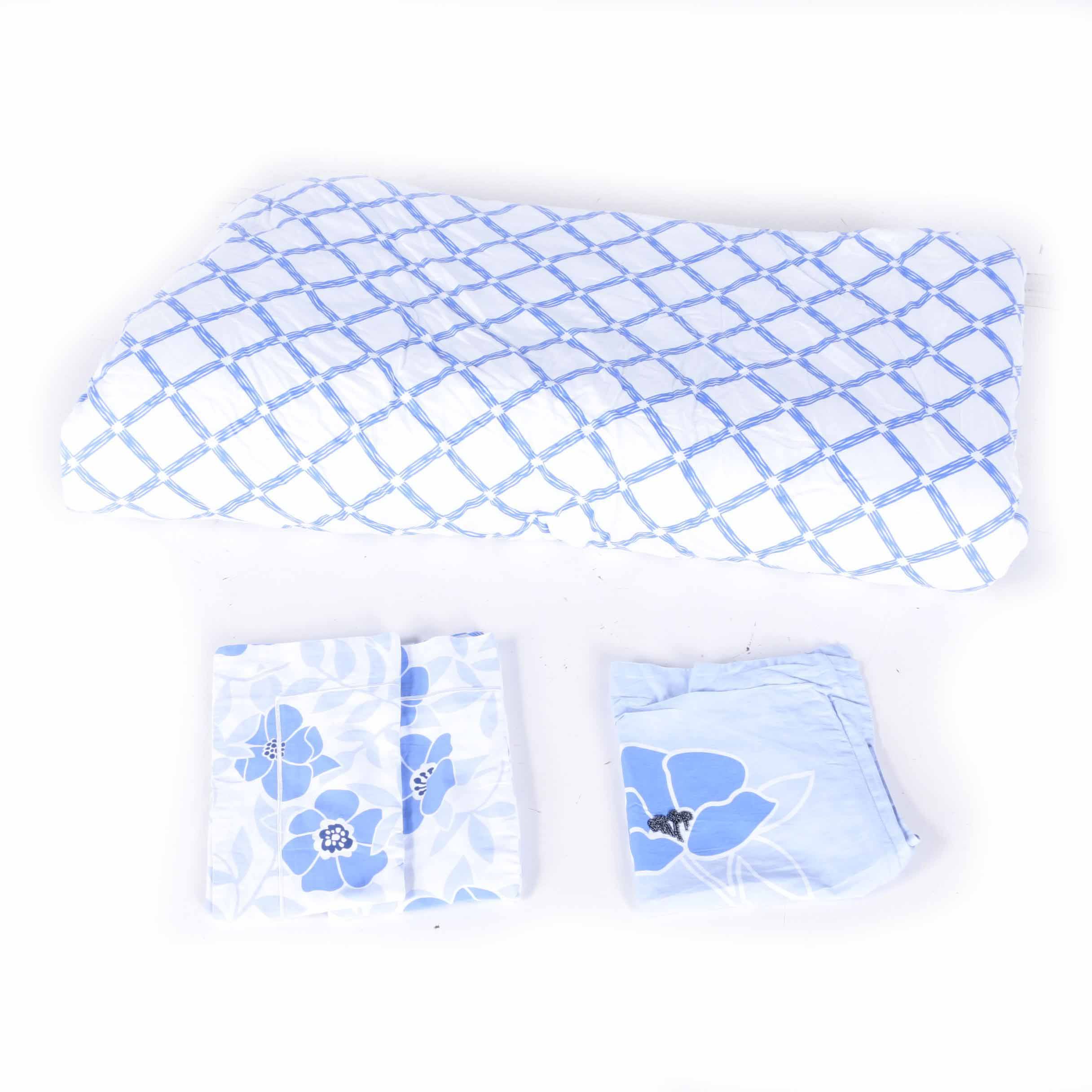 Blue and White Bedding
