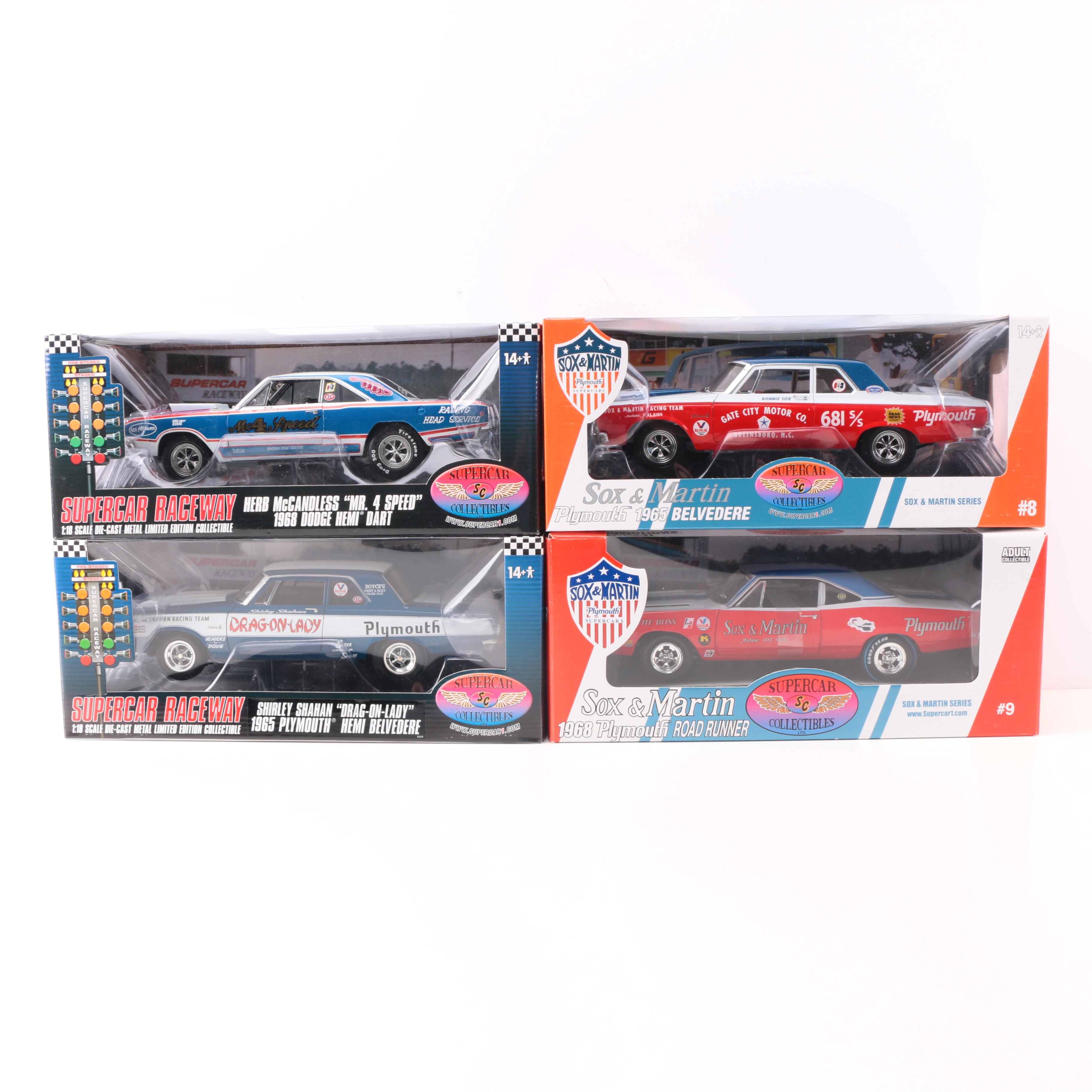 Supercar Raceway and Sox & Martin 1:18 Scale Die-Cast Cars