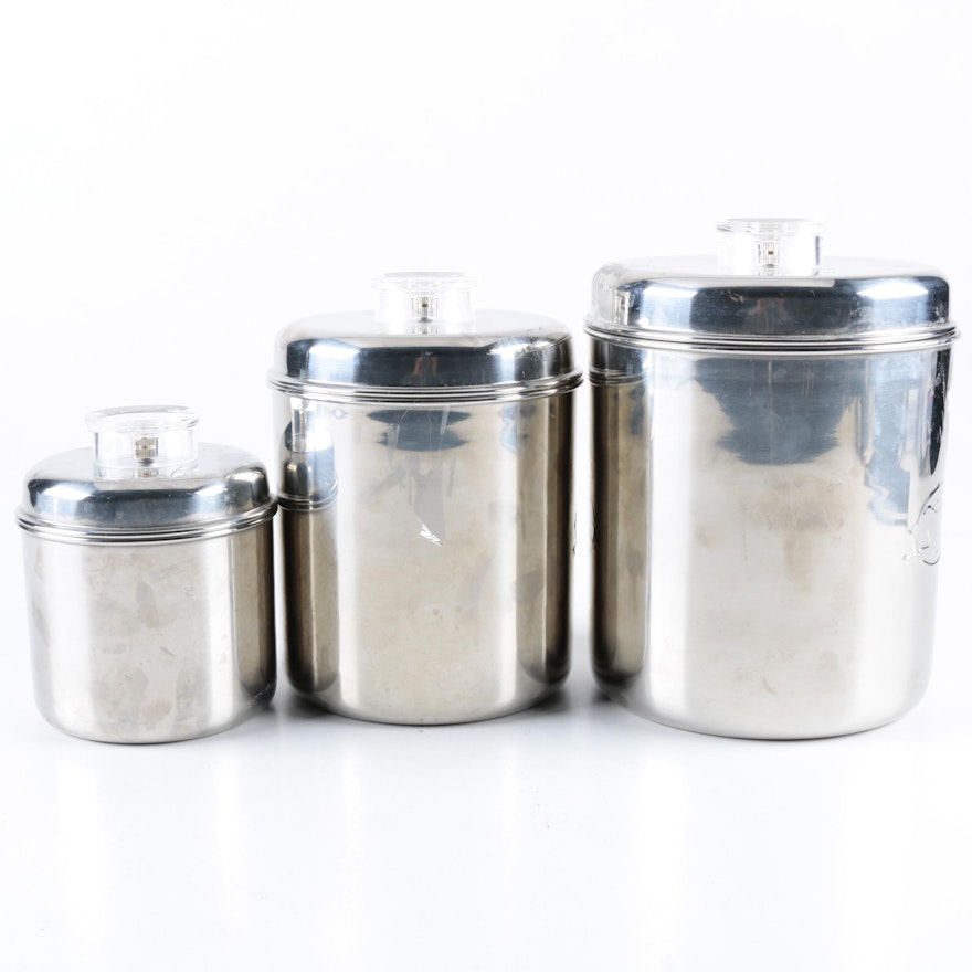 Vintage Paul Rever Shoppe Metal Kitchen Canisters