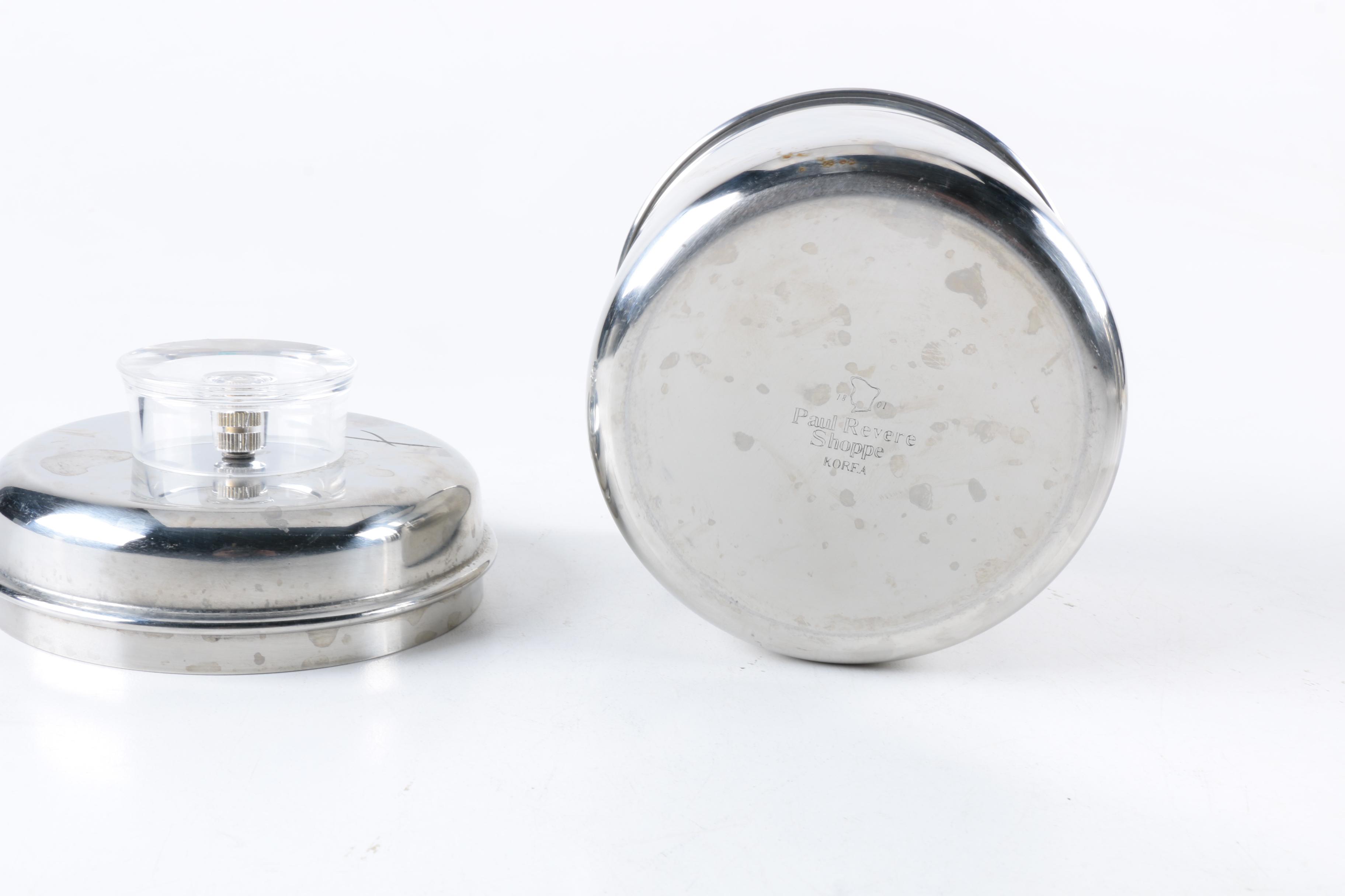 Vintage Paul Rever Shoppe Metal Kitchen Canisters