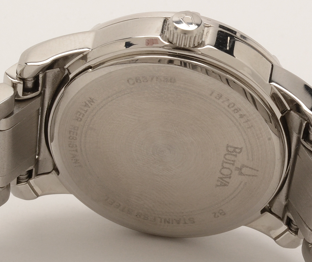 Bulova Stainless Steel Diamond Bezel Watch