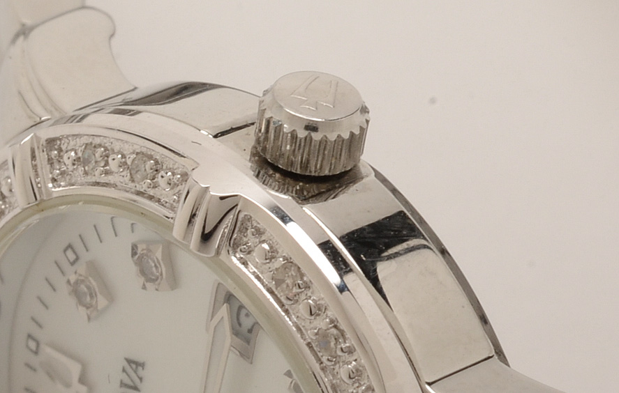 Bulova Stainless Steel Diamond Bezel Watch