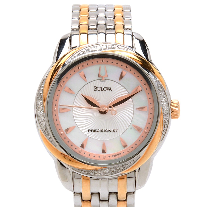 Bulova Precisionist Diamond Stainless Steel Wristwatch