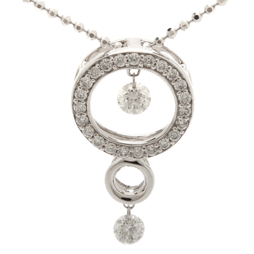 Tara 14K White Gold "Dancing Diamond" Pendant Necklace