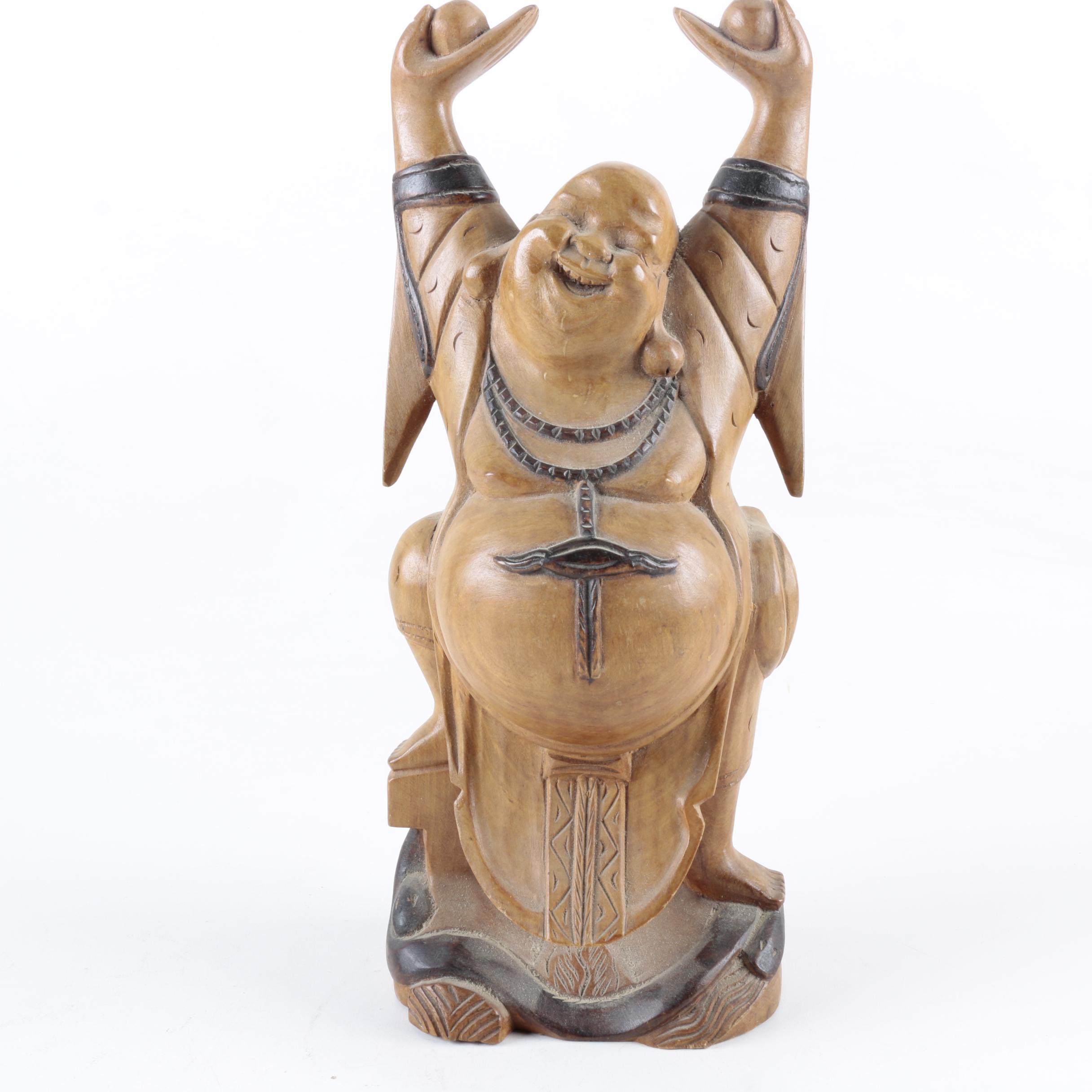 Wooden Budai Carving