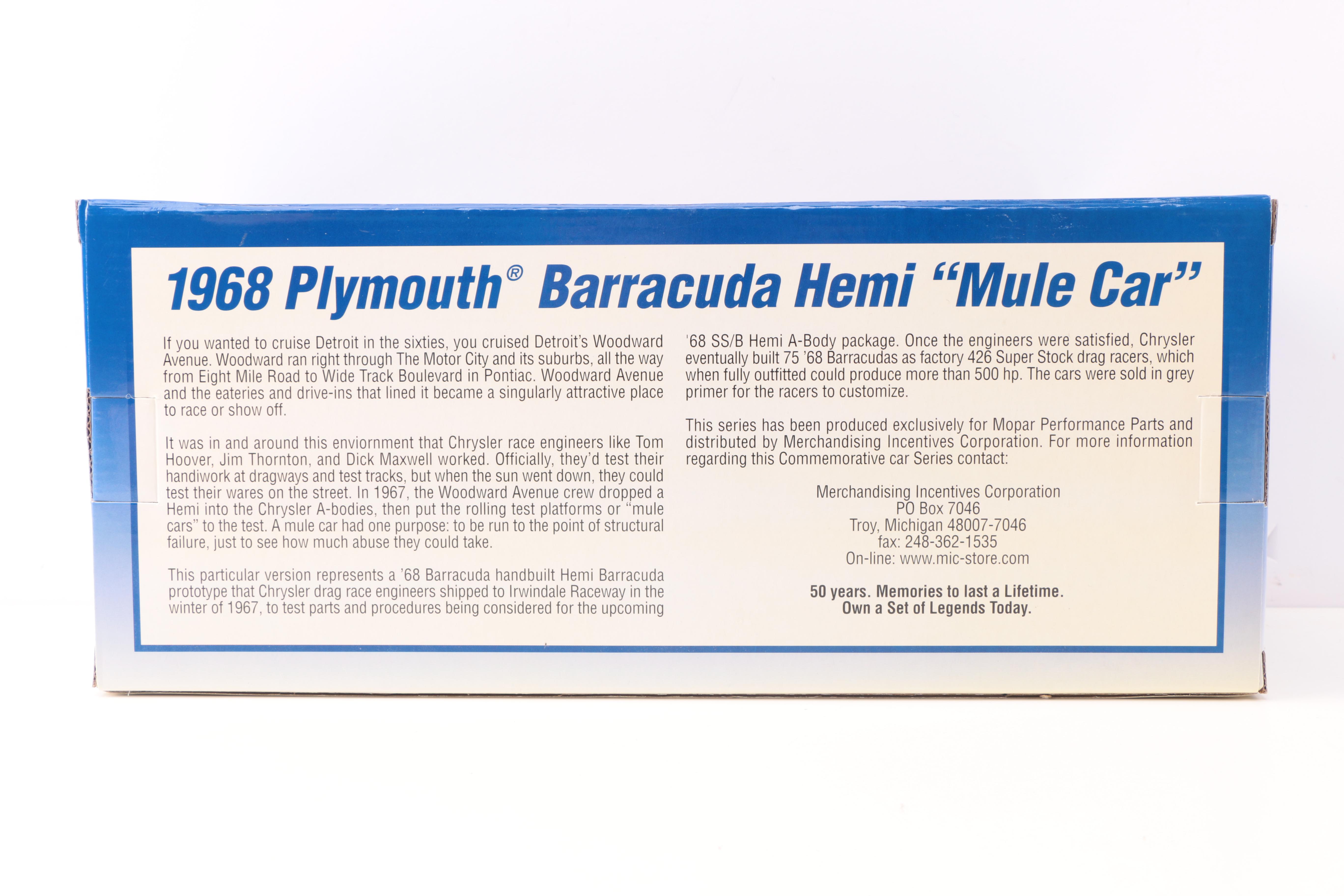 Pair of Mopar Champions Limited Edition Die Cast Cars