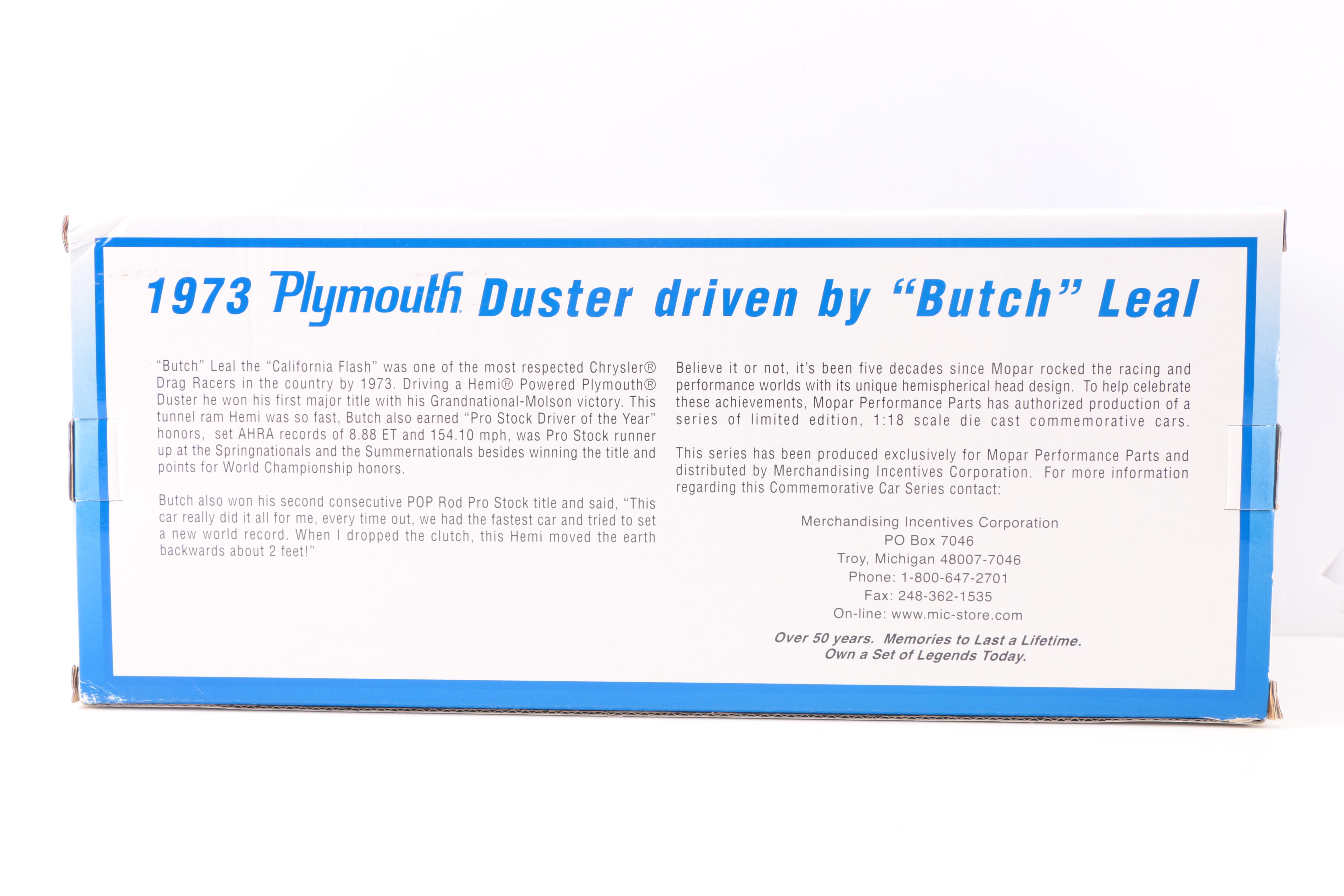 Pair of Mopar Champions Limited Edition Die Cast Cars