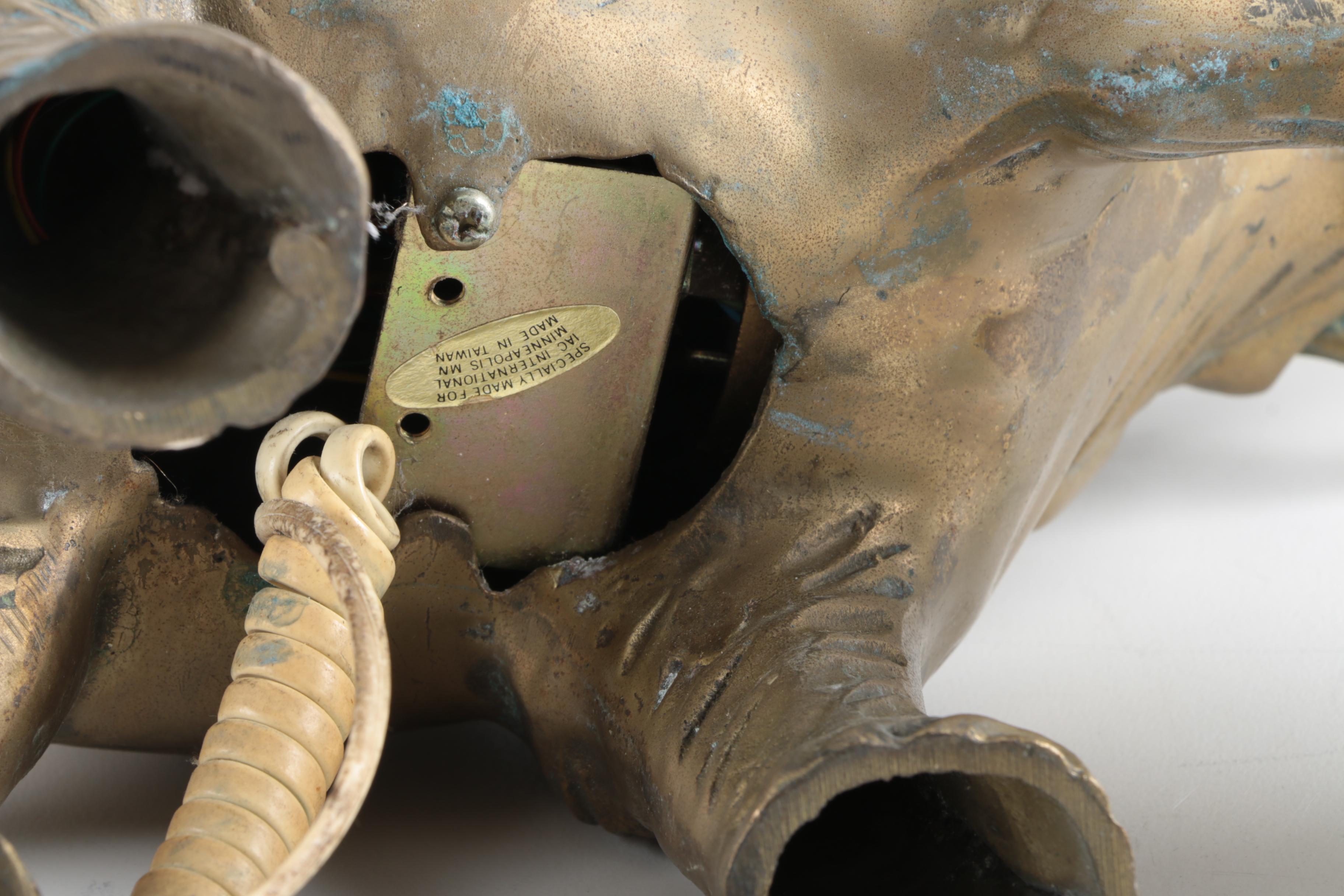 Vintage Brass Elephant Telephone